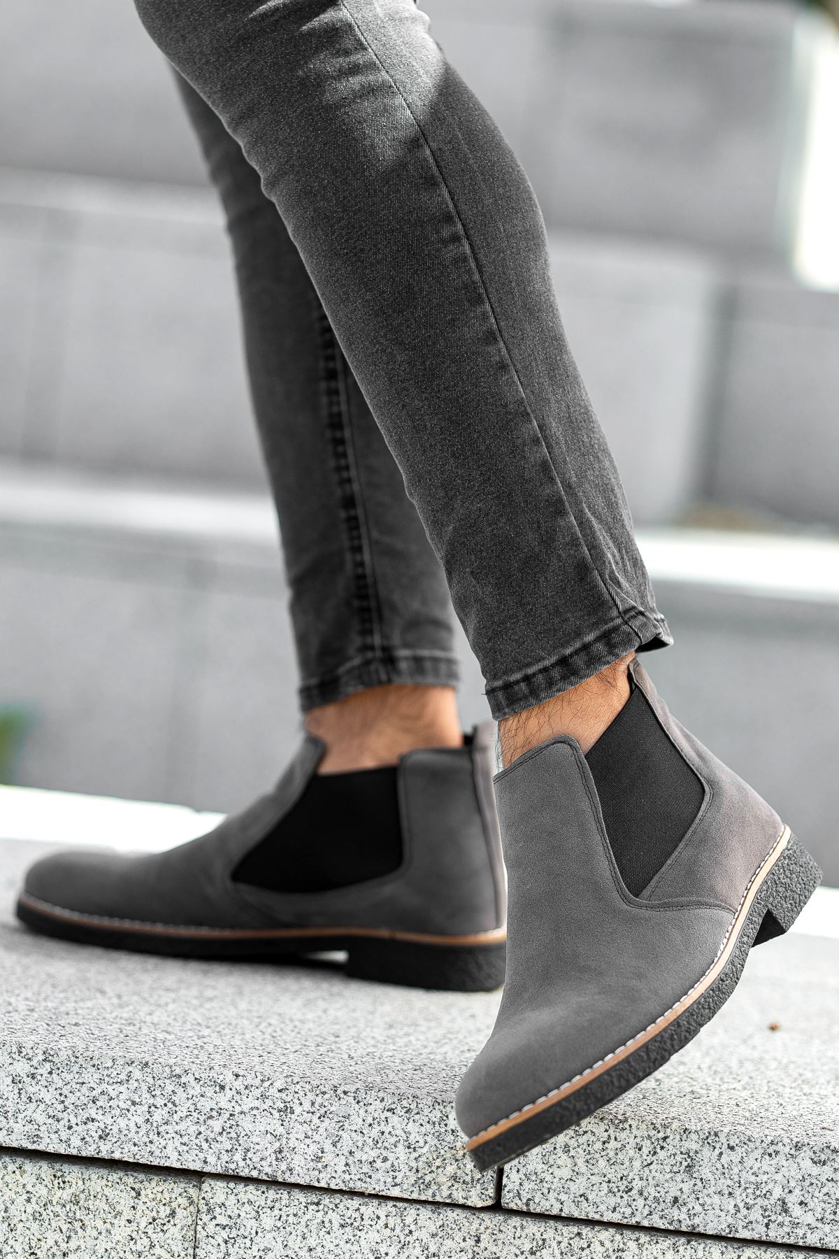 Freemax Unisex Ortopedik iç Tabanlık Suya Dayanıklı Chelsea Bot Garantili ÜrünFreemax.30141 Süet Gri