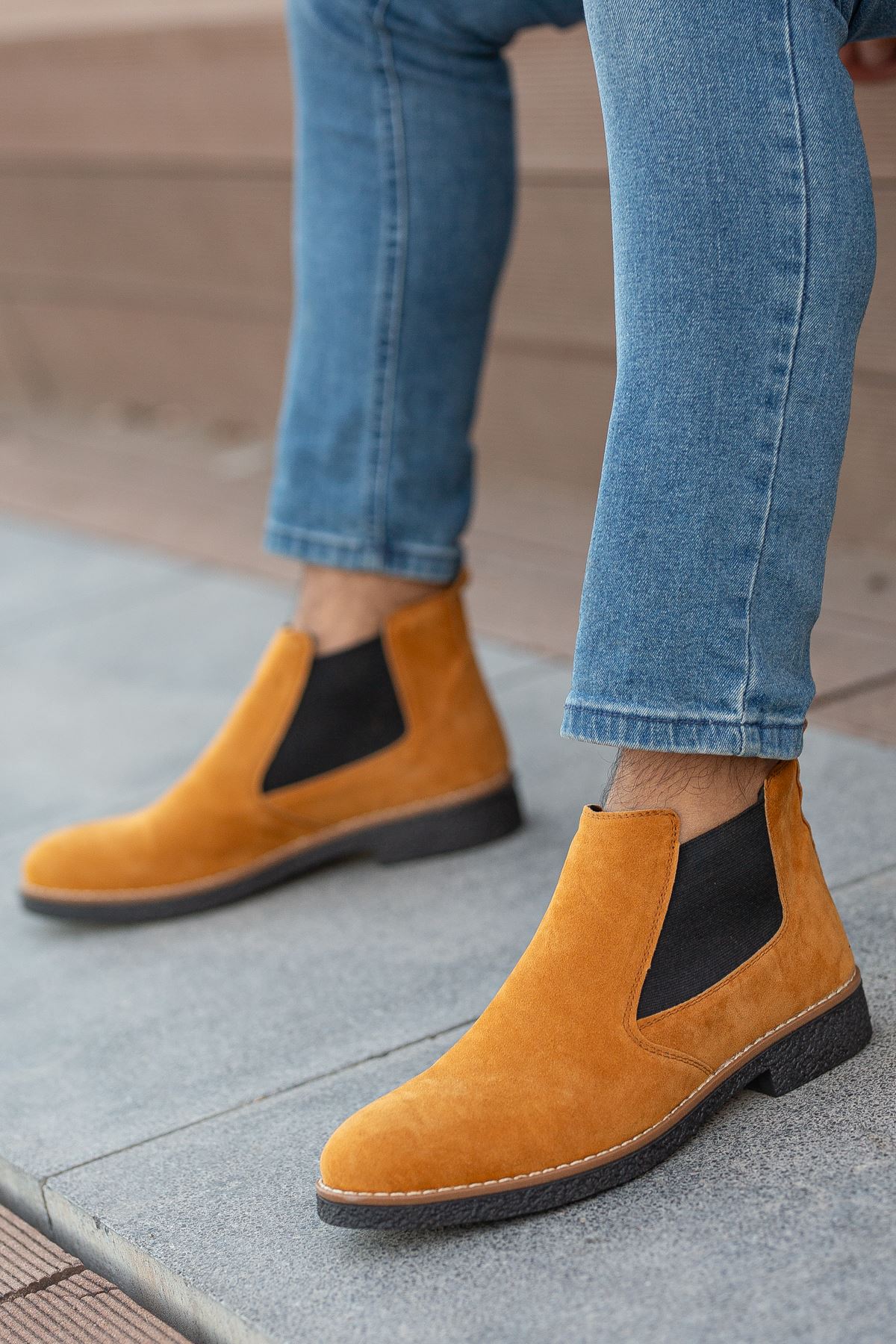 Freemax Unisex Ortopedik iç Tabanlık Suya Dayanıklı Chelsea Bot Garantili ÜrünFreemax.30141 Süet Tarçın