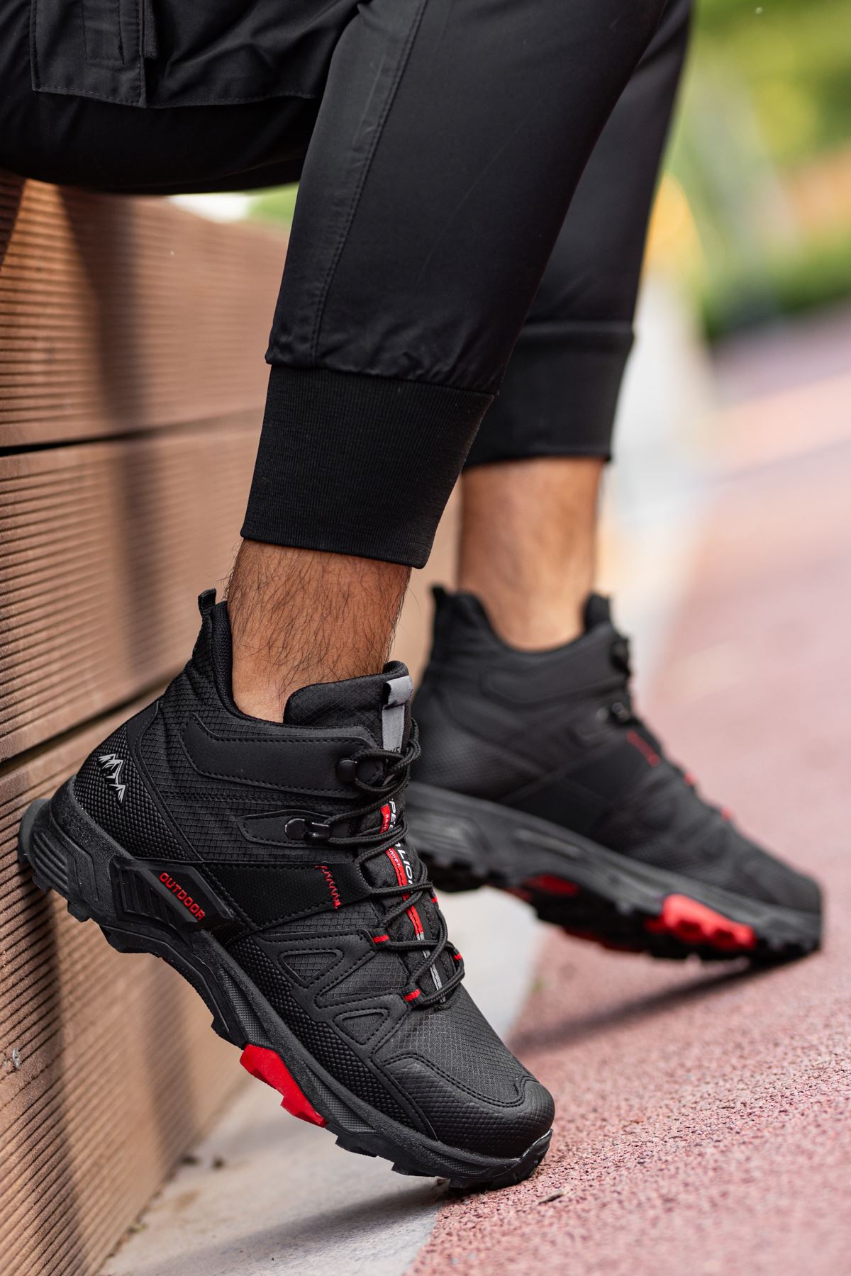 Freemax Erkek Anatomik iç Taban Outdoor Spor Sneaker Trekking Bot Freemax.2392 Siyah Kırmızı