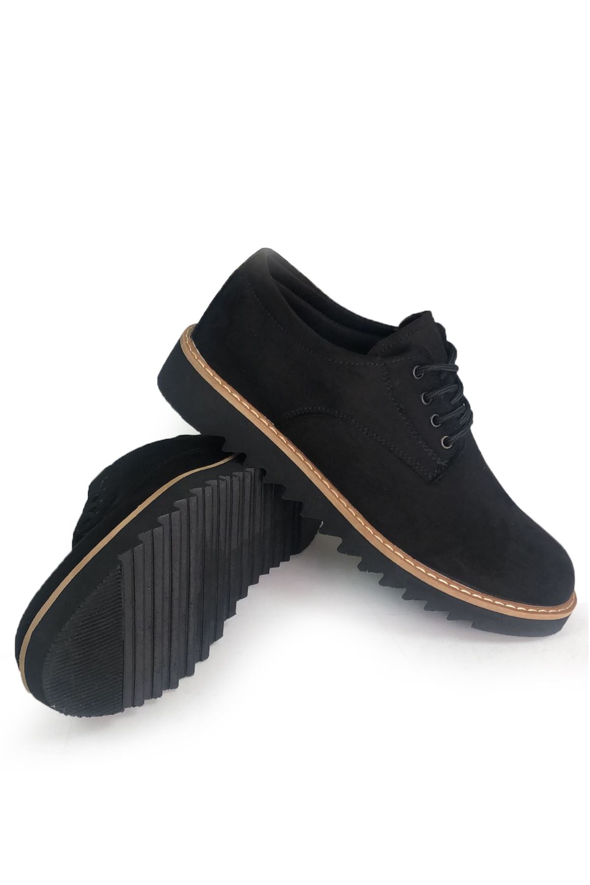 Freemax Erkek Anatomik Hafif Eva Taban Süet Oxford Ayakkabı Fm.2122 Siyah