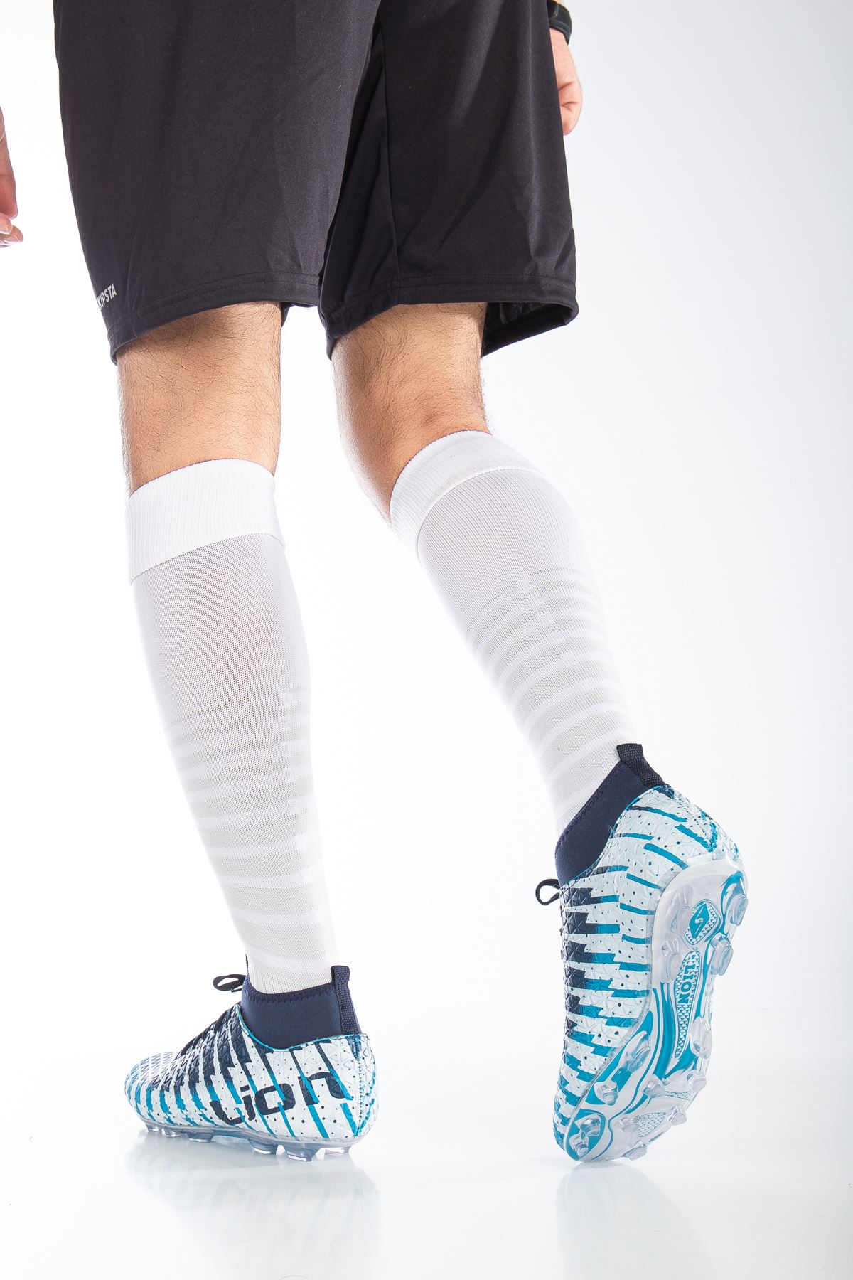 Freemax Çoraplı Çocuk Futbol Ayakkabısı Krampon Turkuaz Lacivert