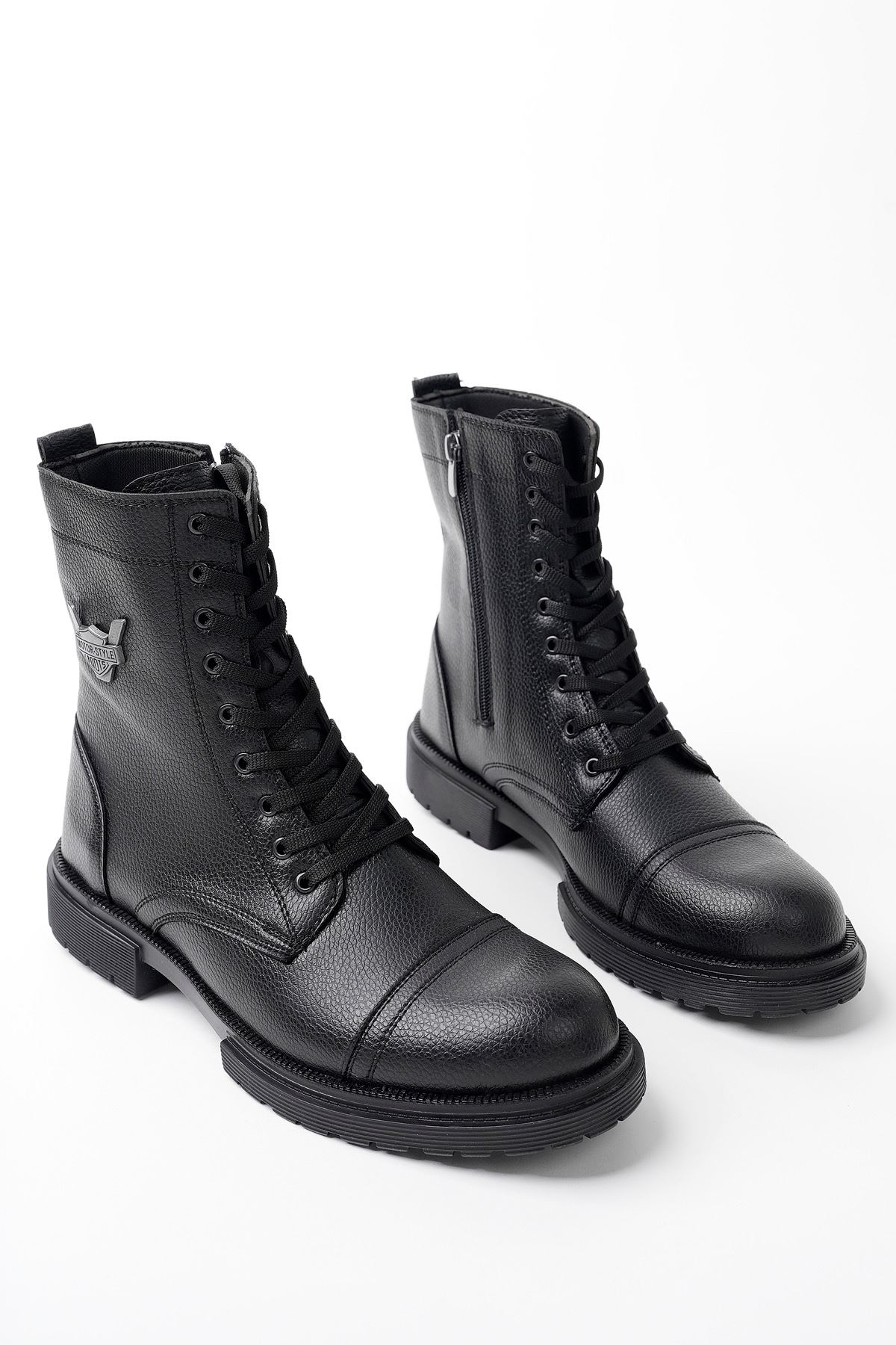 Freemax Su ve Soğuk Geçirmez Kauçuk Taban Kışlık Taban İçi Komple Kürklü Garantili Erkek Bot SİYAH