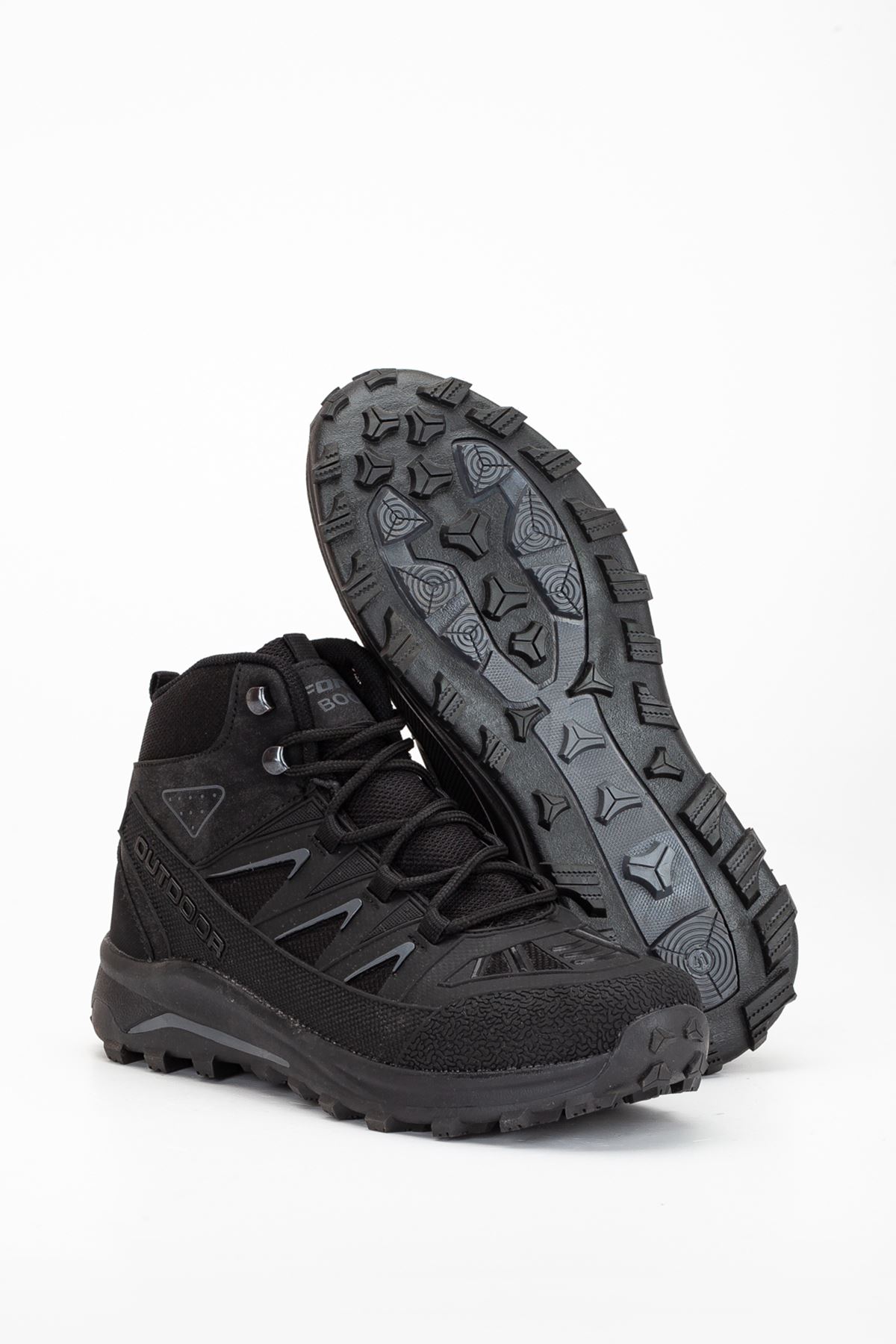 Freemax Erkek Watertight Trekking Su Geçirmez Kauçuk Kaplama Garantili Kışlık Outdoor Bot Esnek Kauçuk Taban Siyah Füme