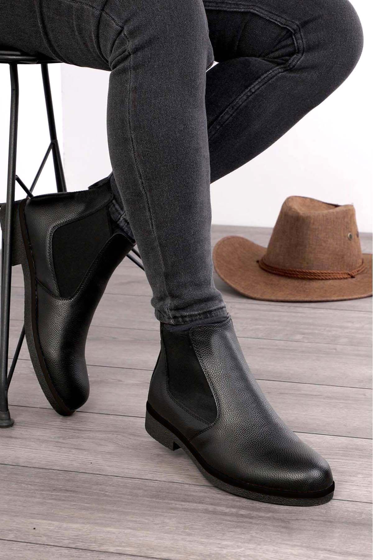 Freemax Unisex Ortopedik iç Tabanlık Suya Dayanıklı Chelsea Bot Garantili ÜrünFreemax.30141 Siyah Siyah