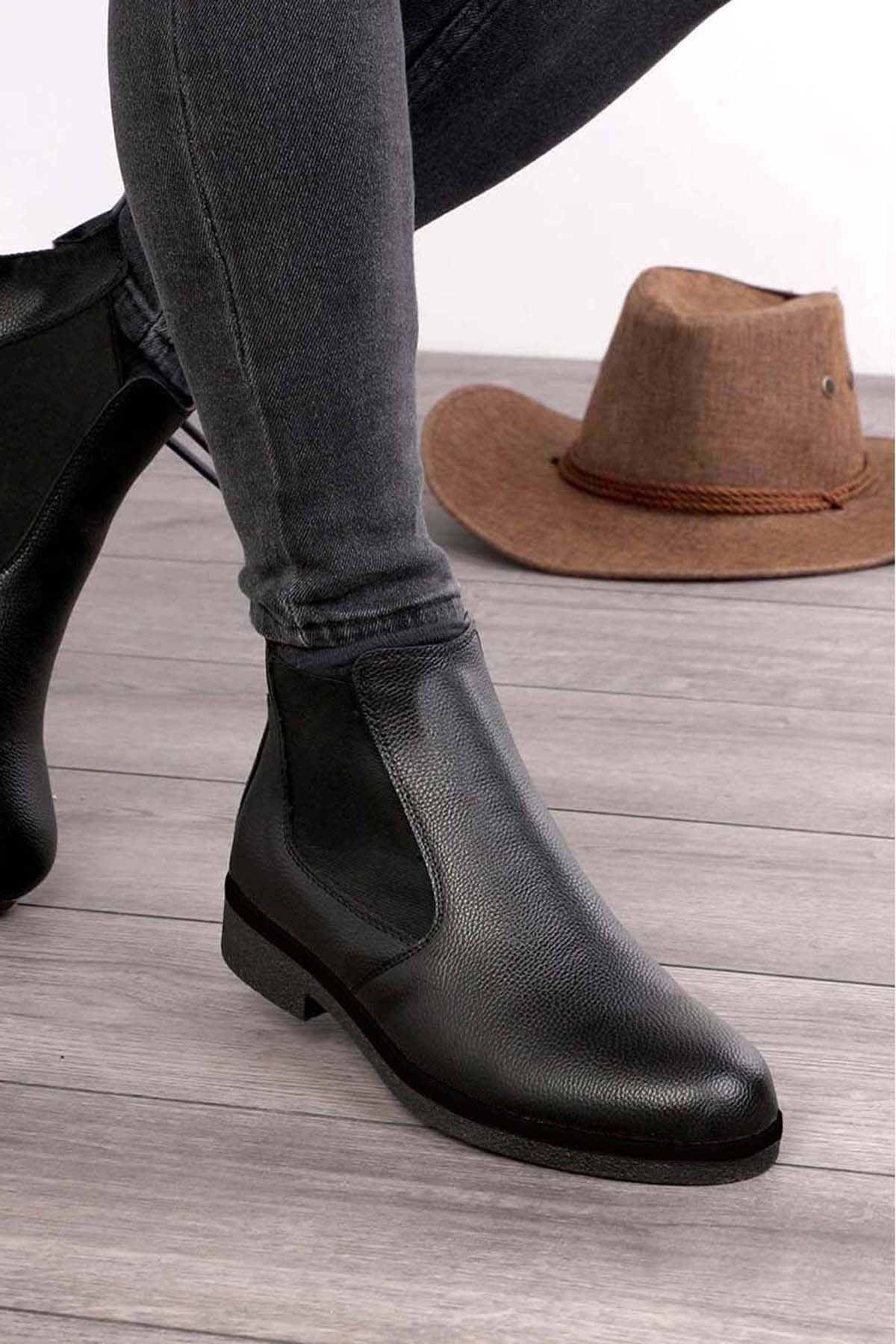 Freemax Unisex Ortopedik iç Tabanlık Suya Dayanıklı Chelsea Bot Garantili ÜrünFreemax.30141 Siyah Siyah