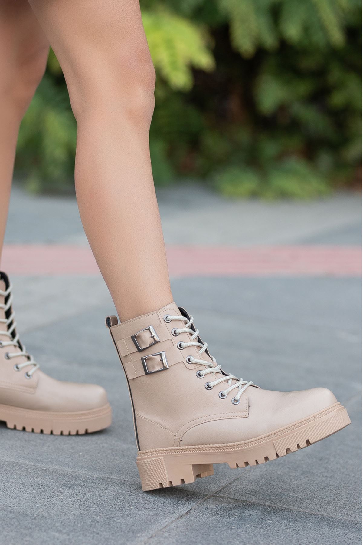 Freemax Kadın Çok Hafif Garantili Esnek Kaymaz Kauçuk Taban Kışlık Su Geçirmez Çift Toka Kadın Bot Çizme Freemax.ZEN.BOT.3000 Nude