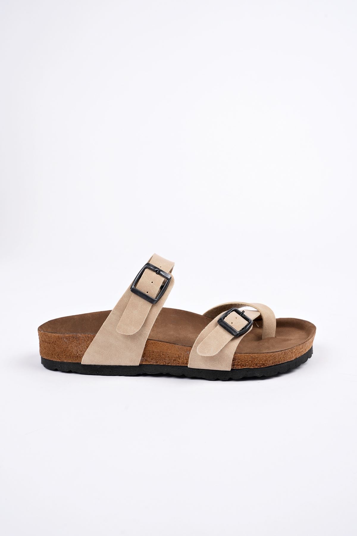 Freemax Kadın Garantili Anatomik Parmak Arası Yazlık Günlük Birken Mayari Terlik VEGAN4096 Bej