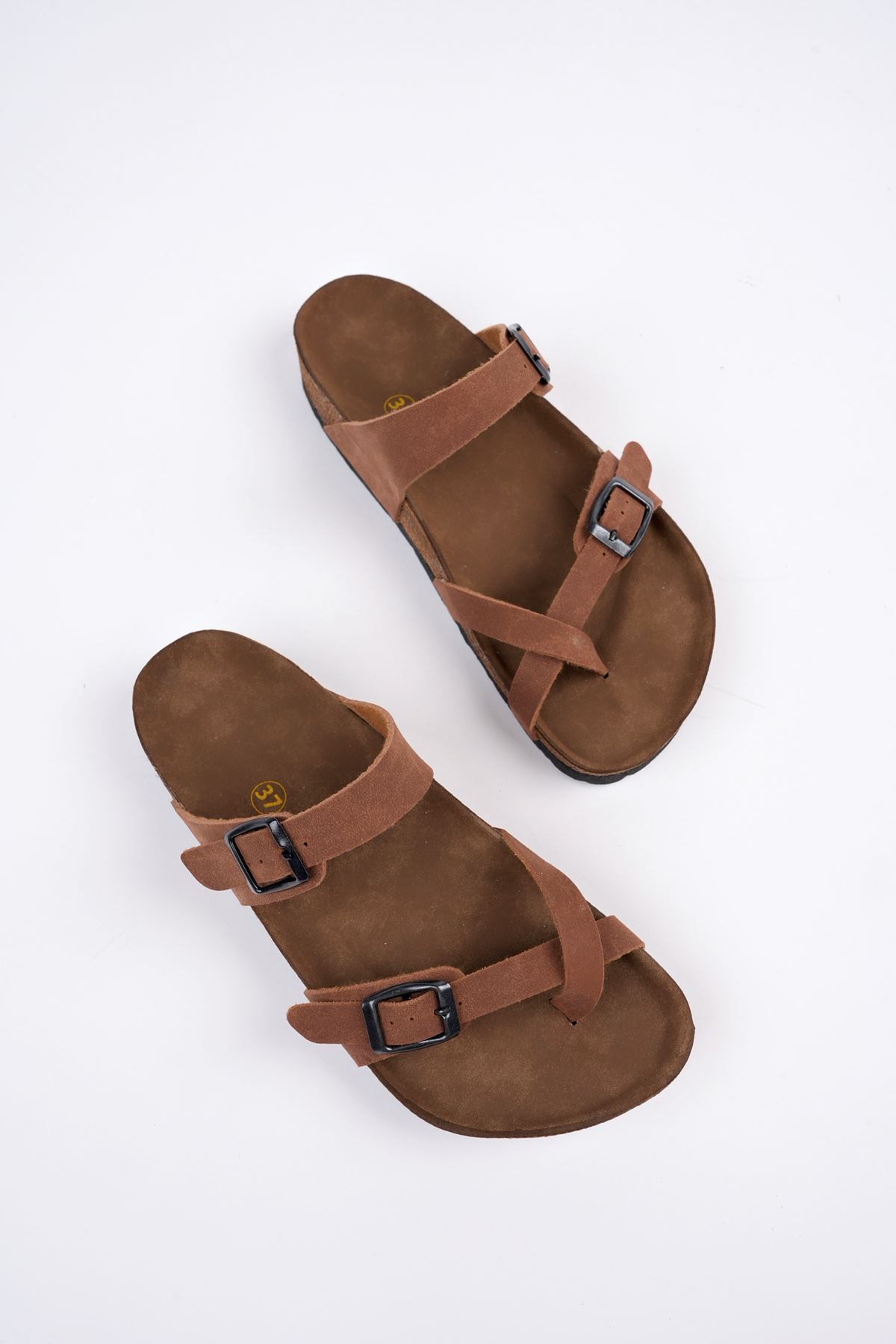 Freemax Kadın Garantili Anatomik Parmak Arası Yazlık Günlük Birken Mayari Terlik VEGAN4096 Taba