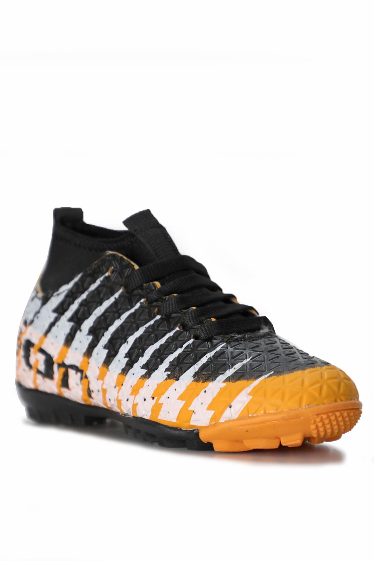 Freemax Çoraplı Çocuk Halı Saha Futbol Ayakkabısı Freemax.1453CCKHS Hardal Siyah