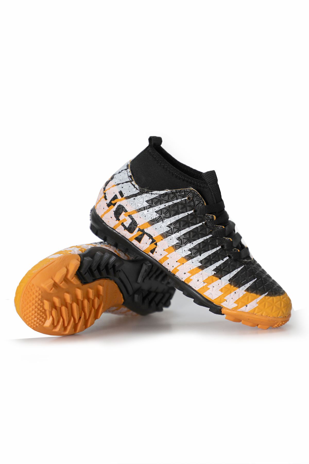 Freemax Çoraplı Çocuk Halı Saha Futbol Ayakkabısı Freemax.1453CCKHS Hardal Siyah