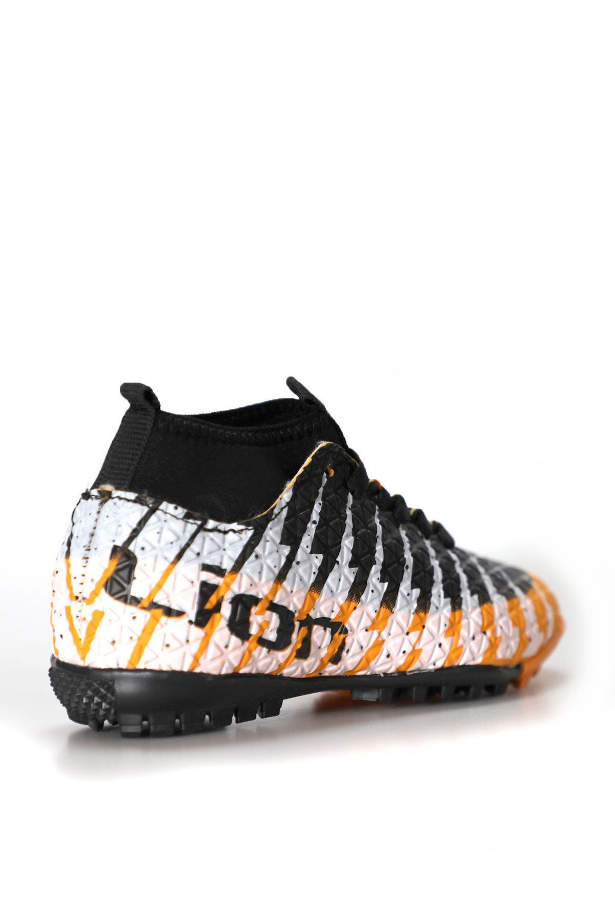 Freemax Çoraplı Çocuk Halı Saha Futbol Ayakkabısı Freemax.1453CCKHS Hardal Siyah