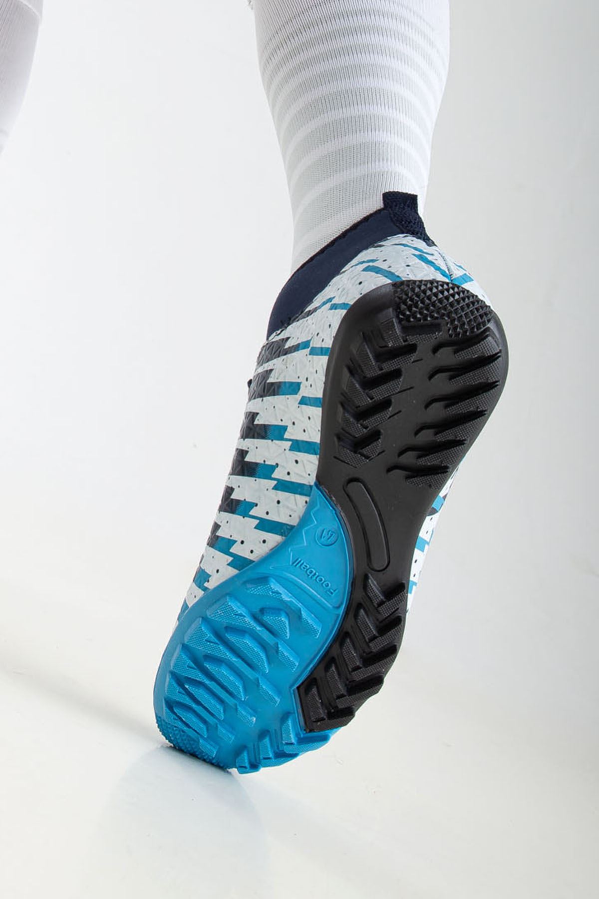 Freemax Çoraplı Çocuk Halı Saha Futbol Ayakkabısı Freemax.1453CCKHS Turkuaz Lacivert