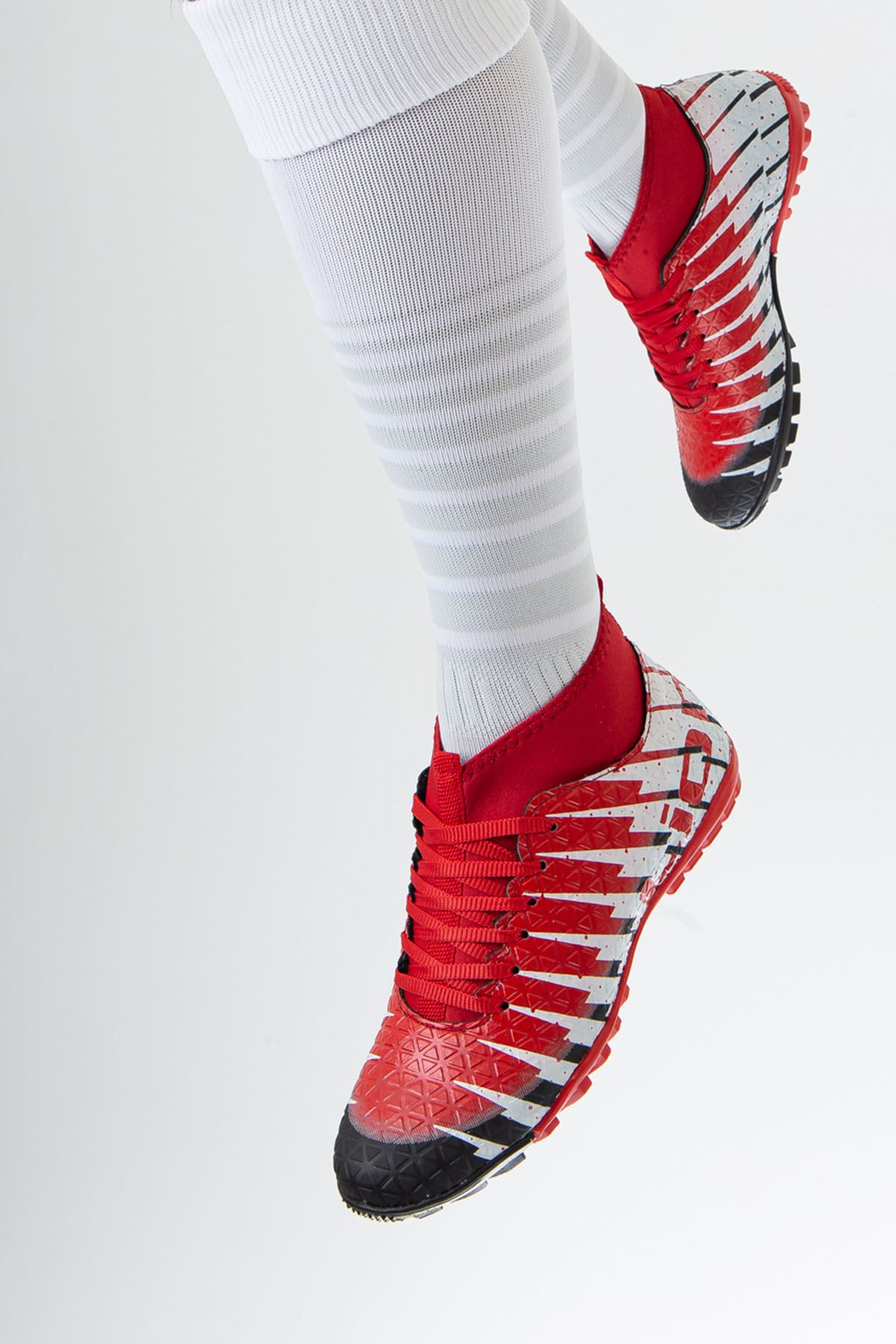 Freemax Çoraplı Çocuk Halı Saha Futbol Ayakkabısı Freemax.1453CCKHS Siyah Kırmızı