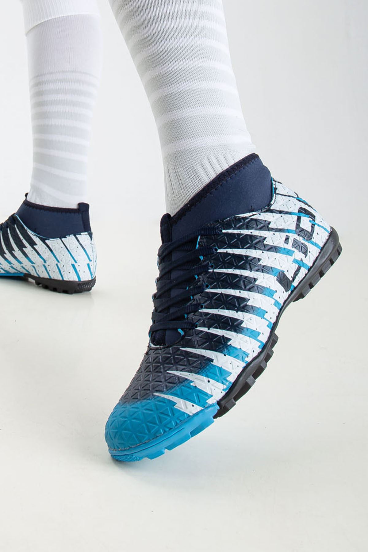 Freemax Çoraplı Çocuk Halı Saha Futbol Ayakkabısı Freemax.1453CCKHS Turkuaz Lacivert