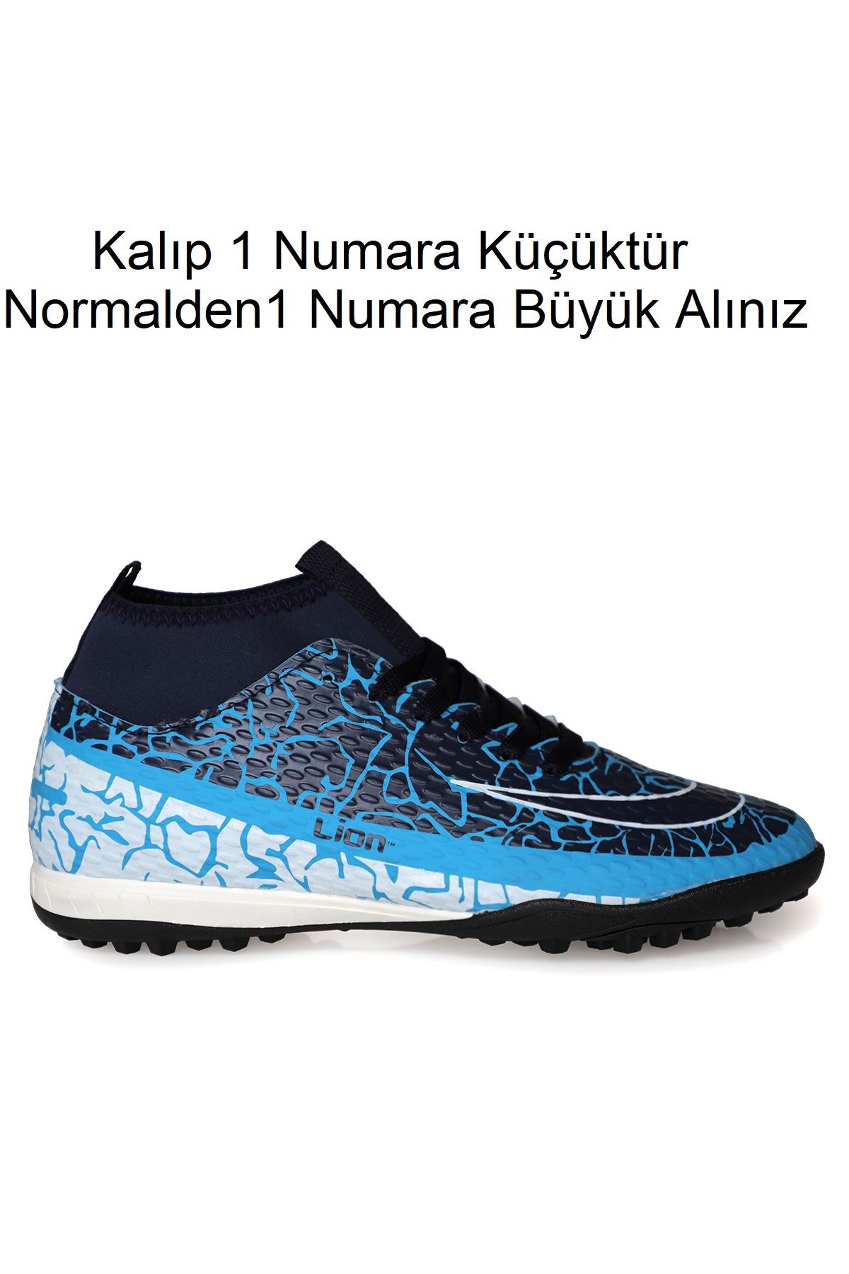 Freemax Unisex Çoraplı Halı saha Futbol Ayakkabısı Freemax.1072 Turkuaz Lacivert