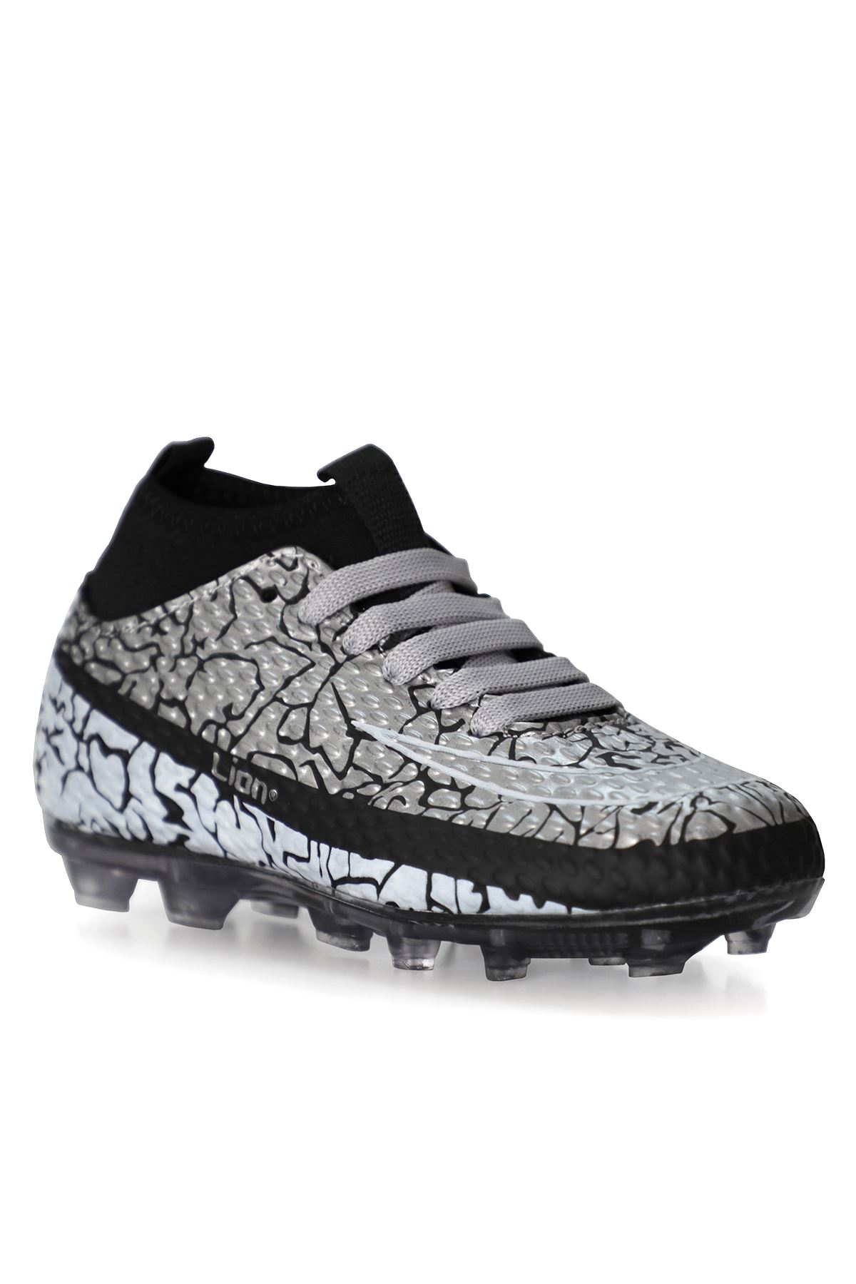 Freemax Garantili Çoraplı Çocuk Krampon Futbol Ayakkabısı Freemax.1071CCKKRMP Siyah Gümüş
