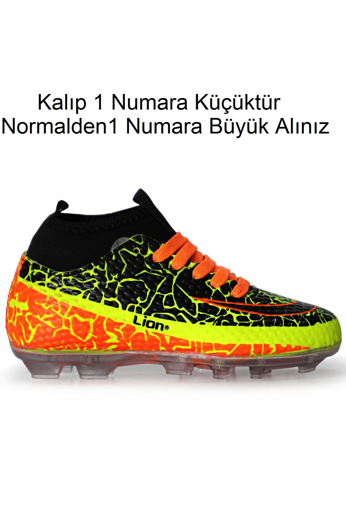 Freemax Garantili Çoraplı Çocuk Krampon Futbol Ayakkabısı Freemax.1071CCKKRMP Sarı Turuncu