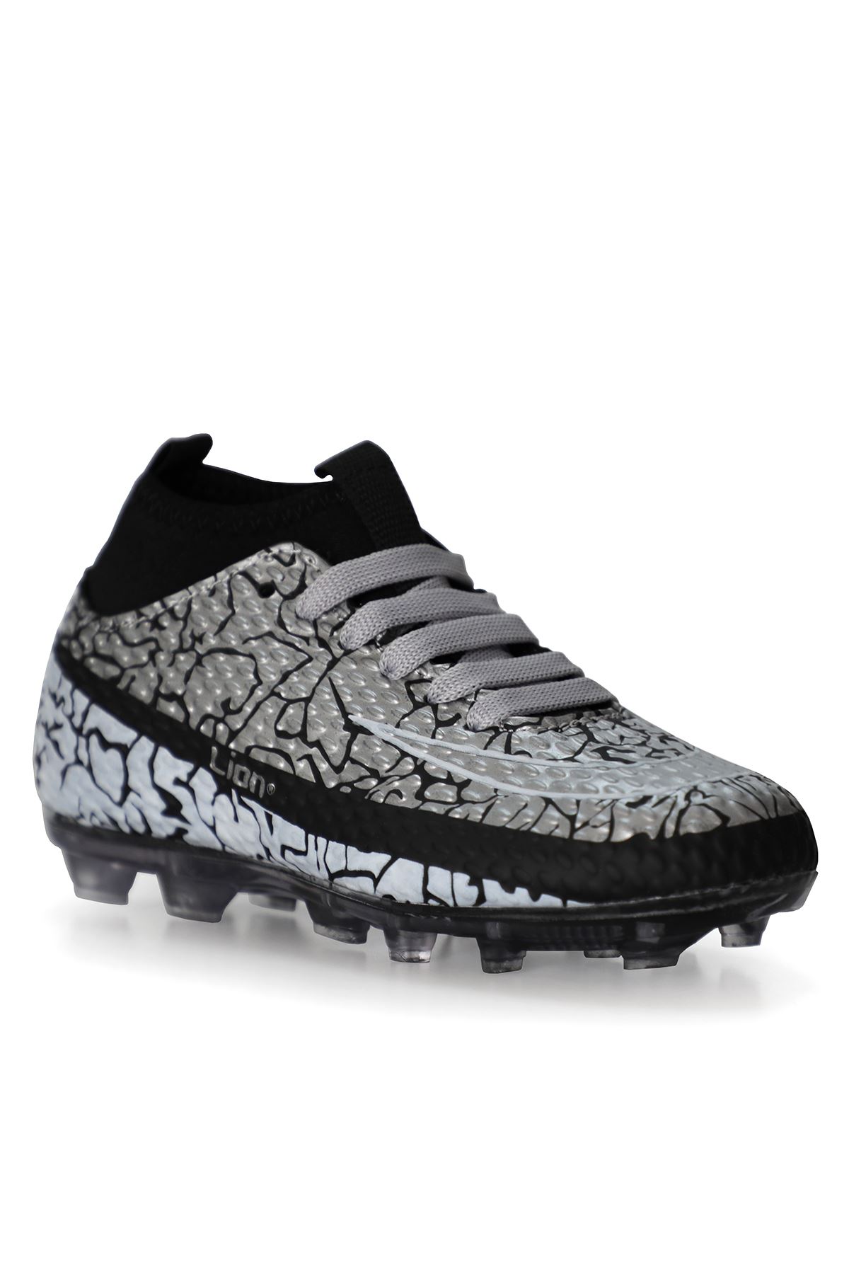 Freemax Unisex Çoraplı Krampon Futbol Ayakkabısı Freemax.1071 Siyah Gümüş