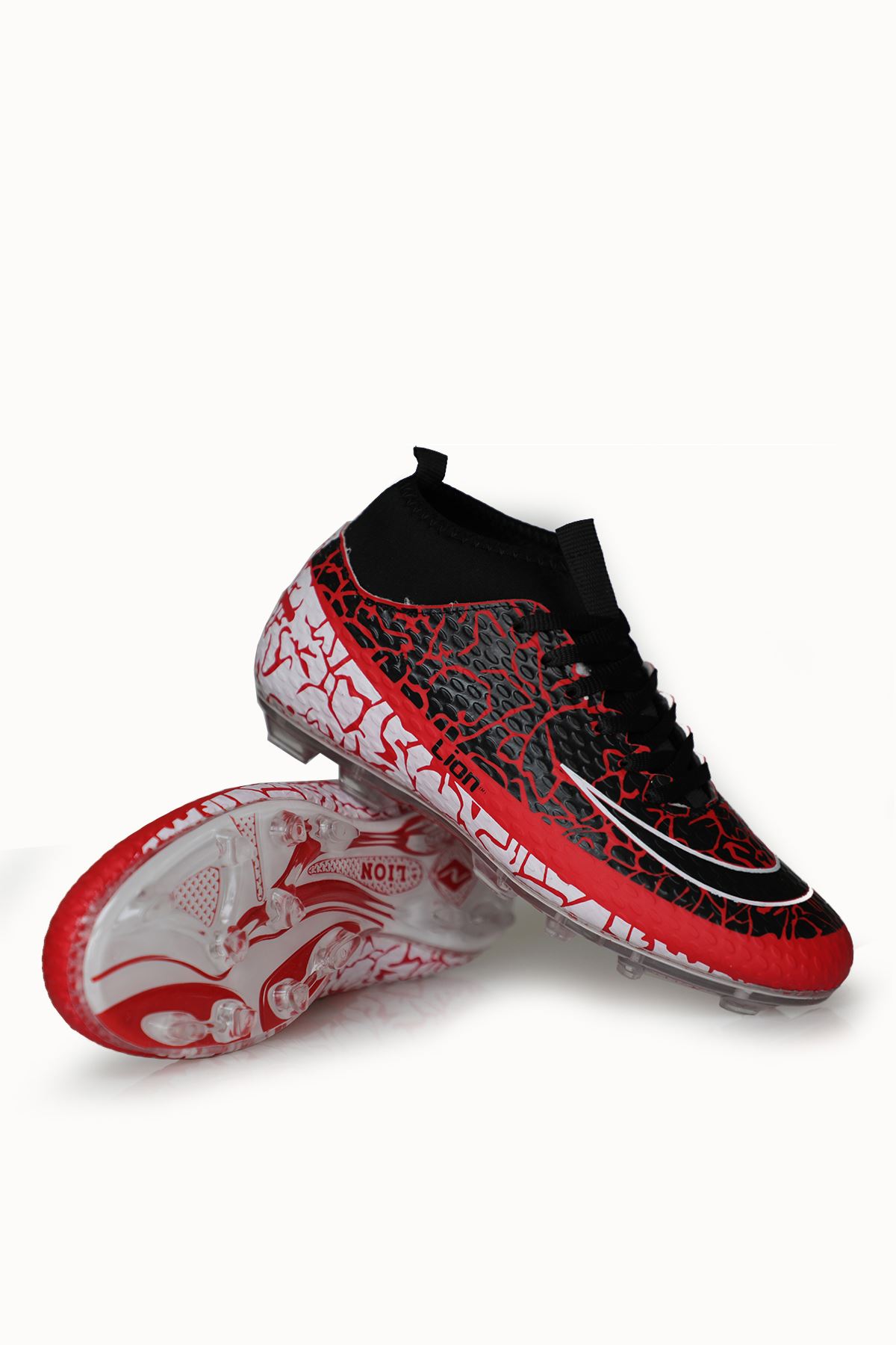 Freemax Garantili Çoraplı Çocuk Krampon Futbol Ayakkabısı Freemax.1071CCKKRMP Kırmızı Siyah