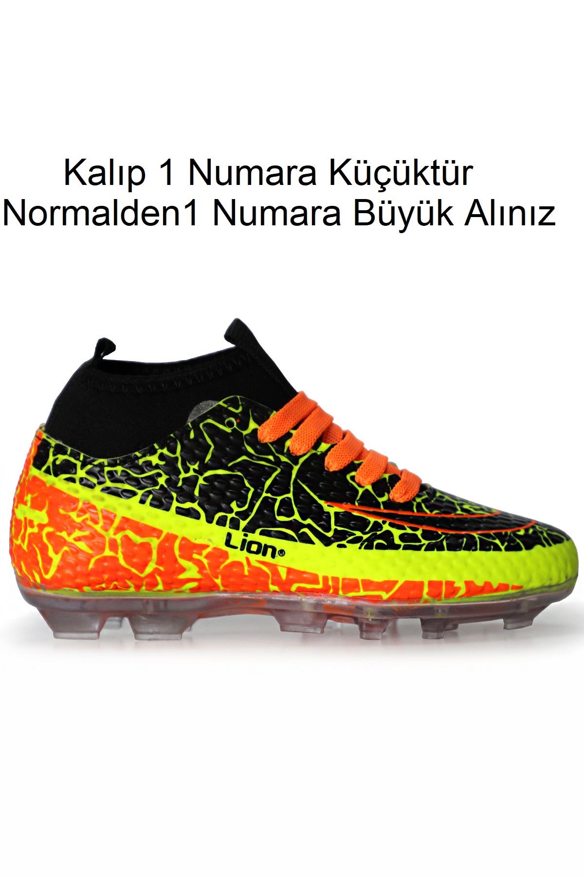 Freemax Unisex Çoraplı Krampon Futbol Ayakkabısı Freemax.1071 Sarı Turuncu