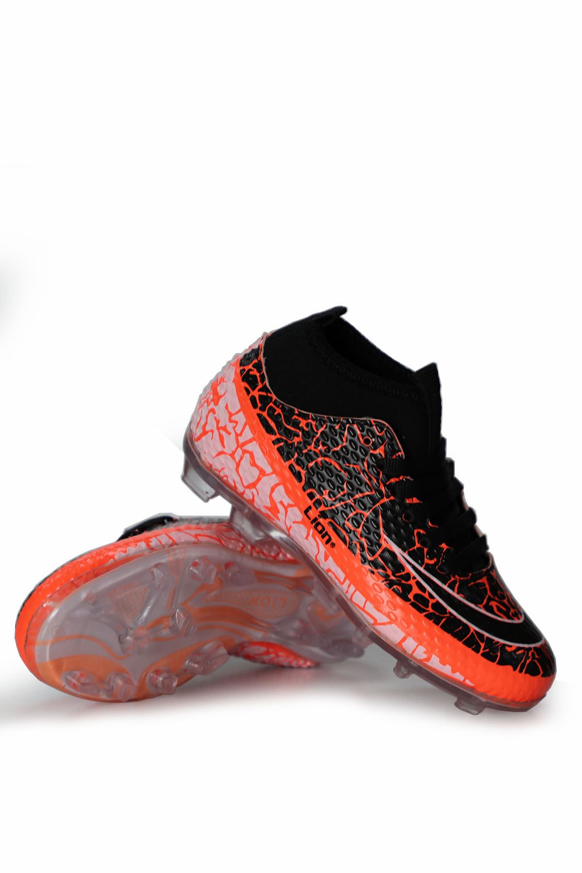 Freemax Unisex Çoraplı Krampon Futbol Ayakkabısı Freemax.1071 Turuncu Siyah