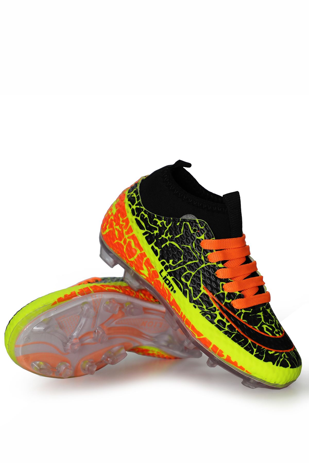 Freemax Unisex Çoraplı Krampon Futbol Ayakkabısı Freemax.1071 Sarı Turuncu