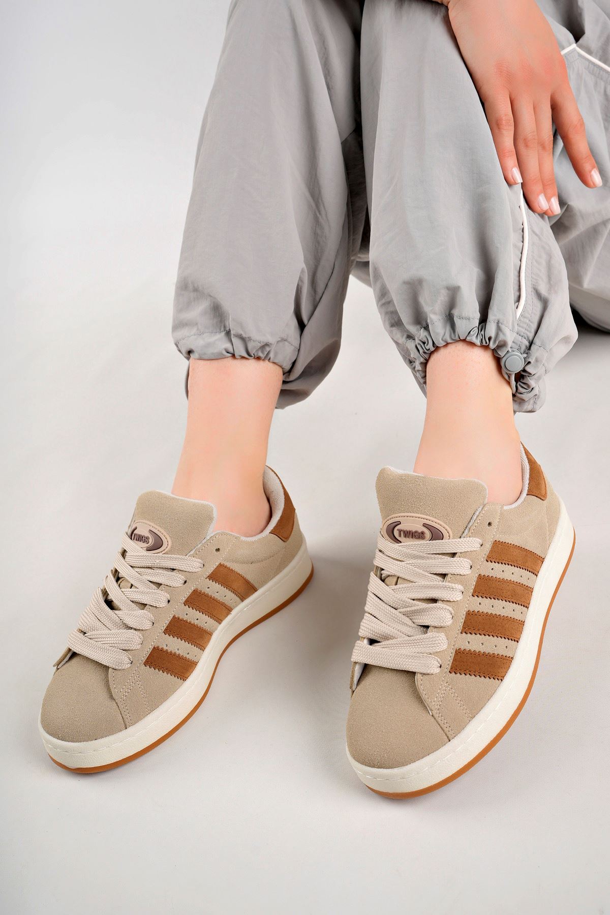 Freemax Campus Unisex Garantili Sneaker Spor Ayakkabı. Bej Kahve