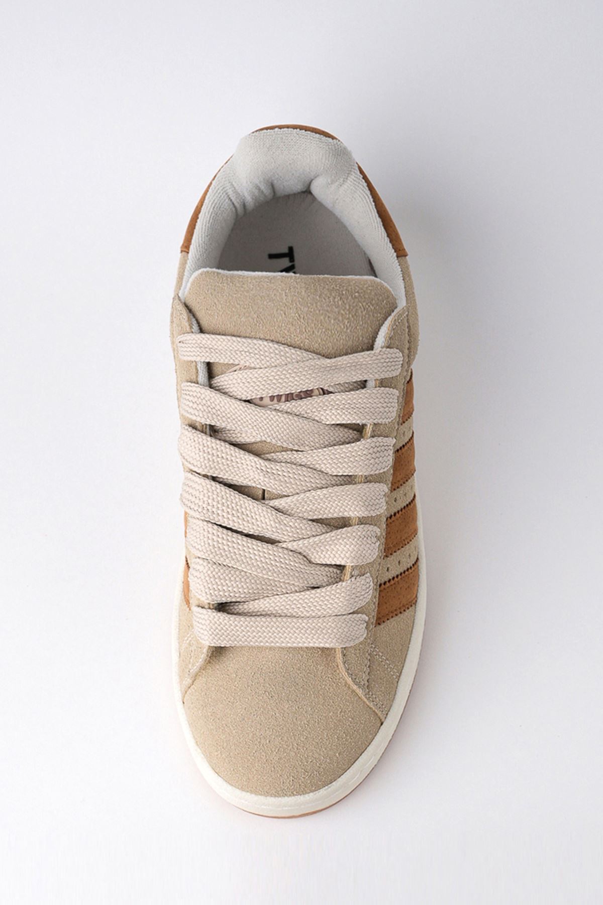 Freemax Campus Unisex Garantili Sneaker Spor Ayakkabı. Bej Kahve