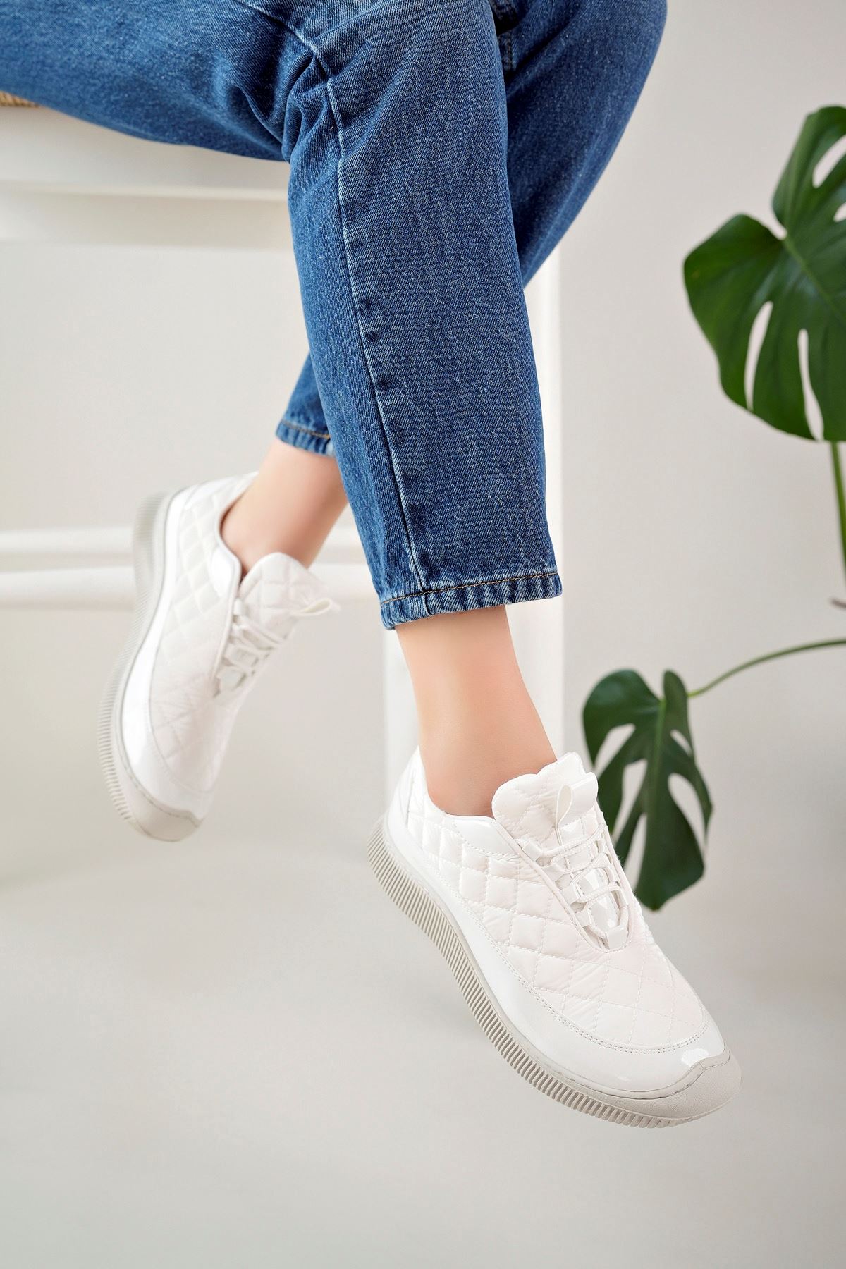 Freemax Kadın Kauçuk Taban Rahat Günlük Sneaker Ayakkabı Ppl.400 Beyaz