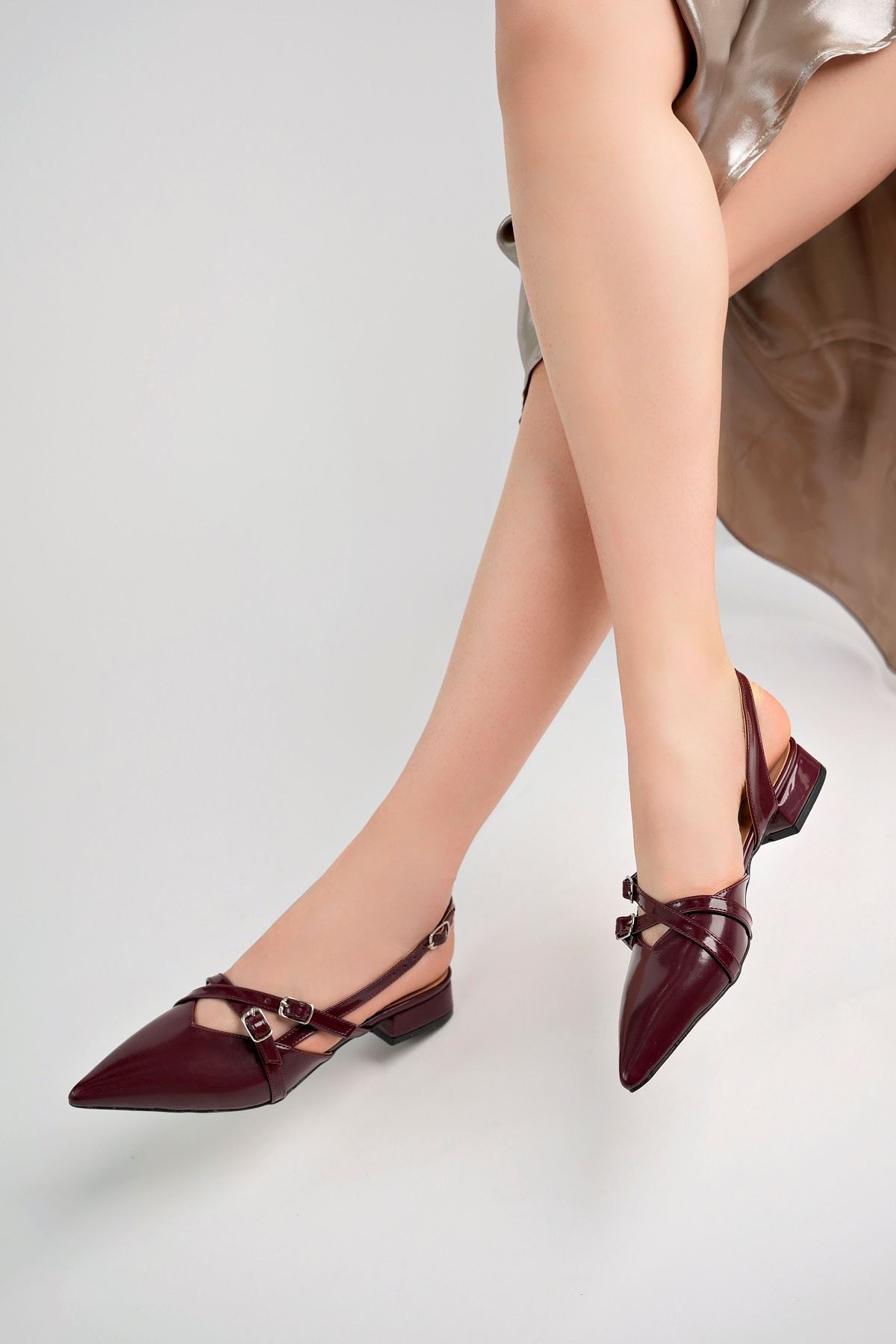 Freemax Kadın 3 cm Topuklu Ayakkabı Vrt.360 BORDO