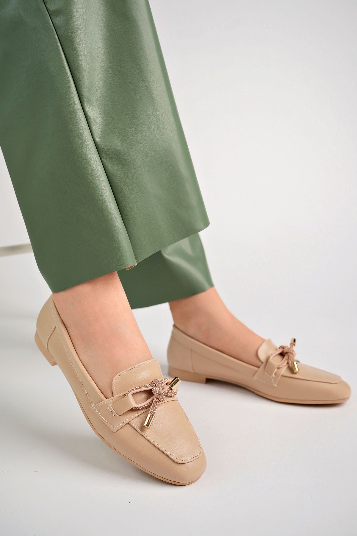 Freemax Kadın Yazlık Rahat Hafif Taşlı Toka Babet Ayakkabı Freemax.030 Ten