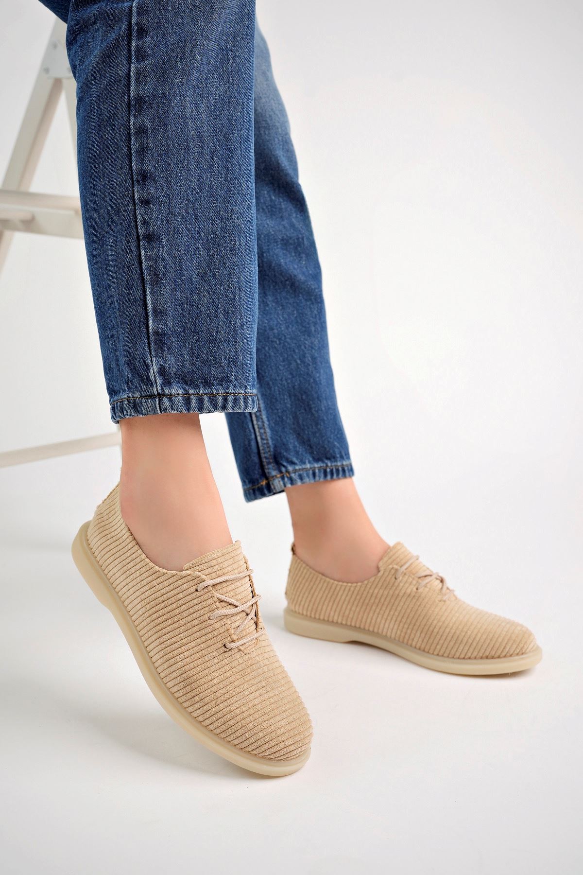 Freemax Kadın Rahat Slikon Taban Günlük Babet Ayakkabı Ppl.200 Ten