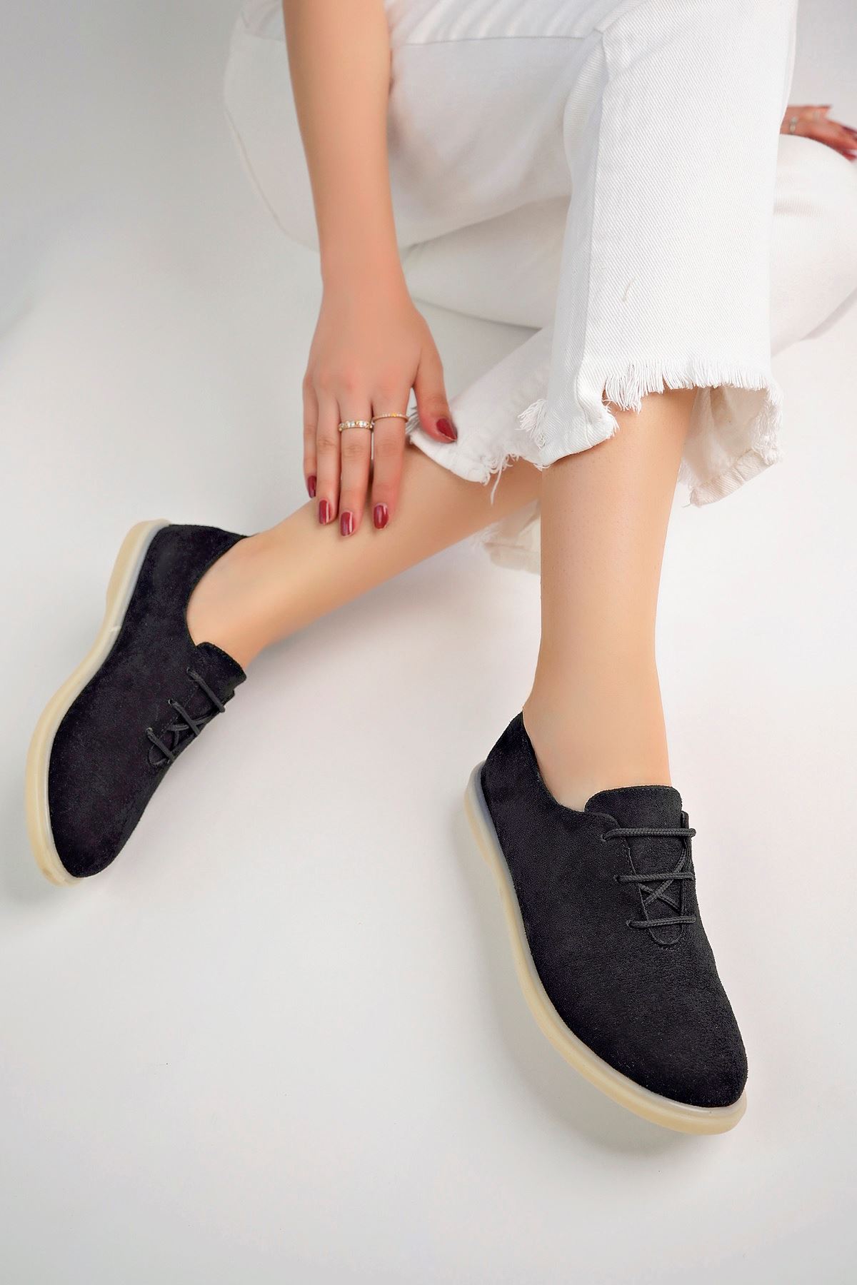 Freemax Kadın Rahat Slikon Taban Günlük Babet Ayakkabı Ppl.210 Siyah