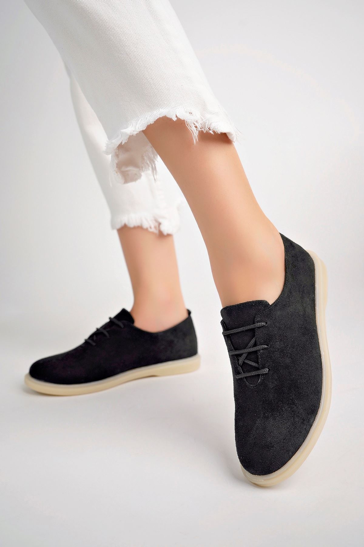 Freemax Kadın Rahat Slikon Taban Günlük Babet Ayakkabı Ppl.210 Siyah