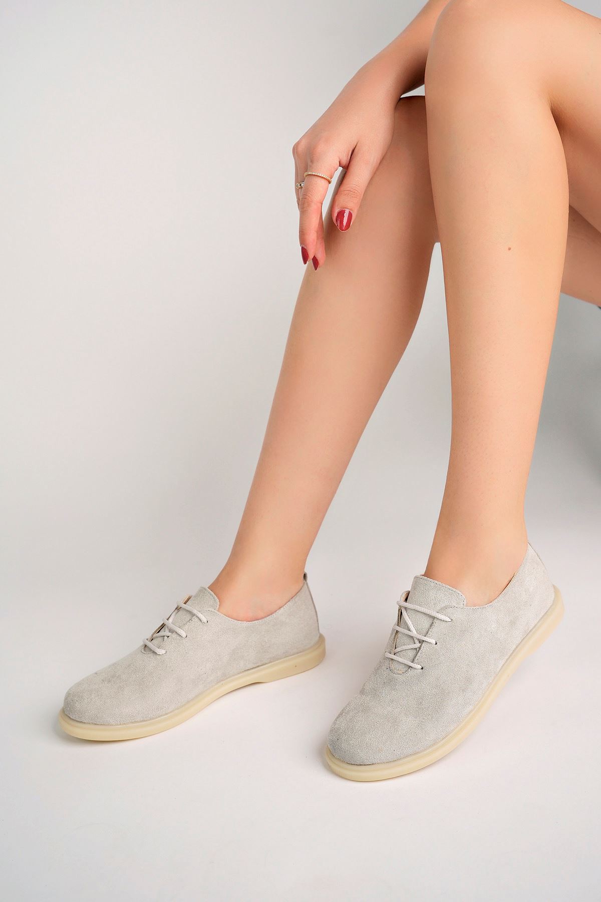 Freemax Kadın Rahat Slikon Taban Günlük Babet Ayakkabı Ppl.210 Taş