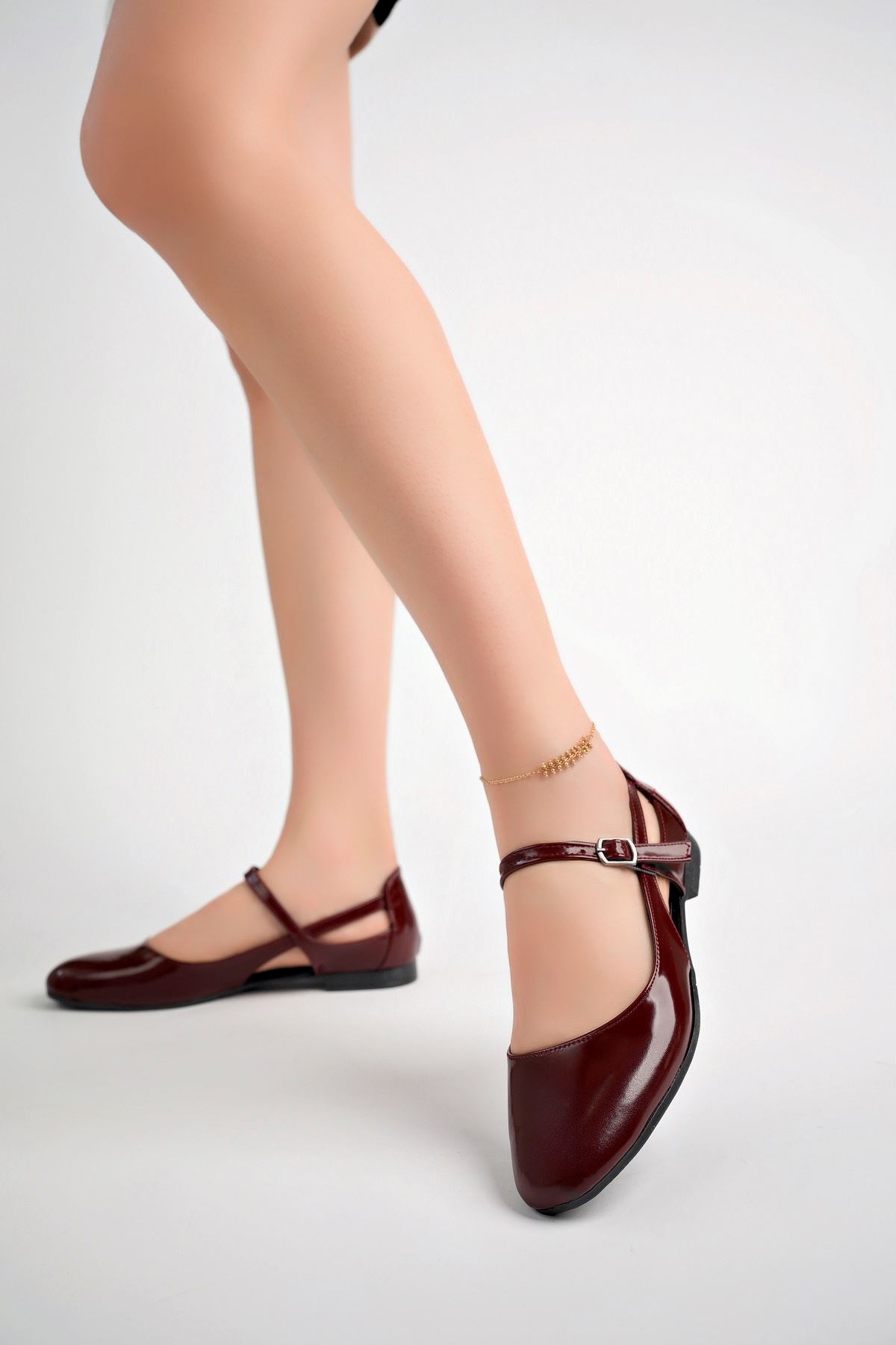 Freemax Kadın Yazlık Rahat Baretli Babet Ayakkabı Freemax.050 BORDO