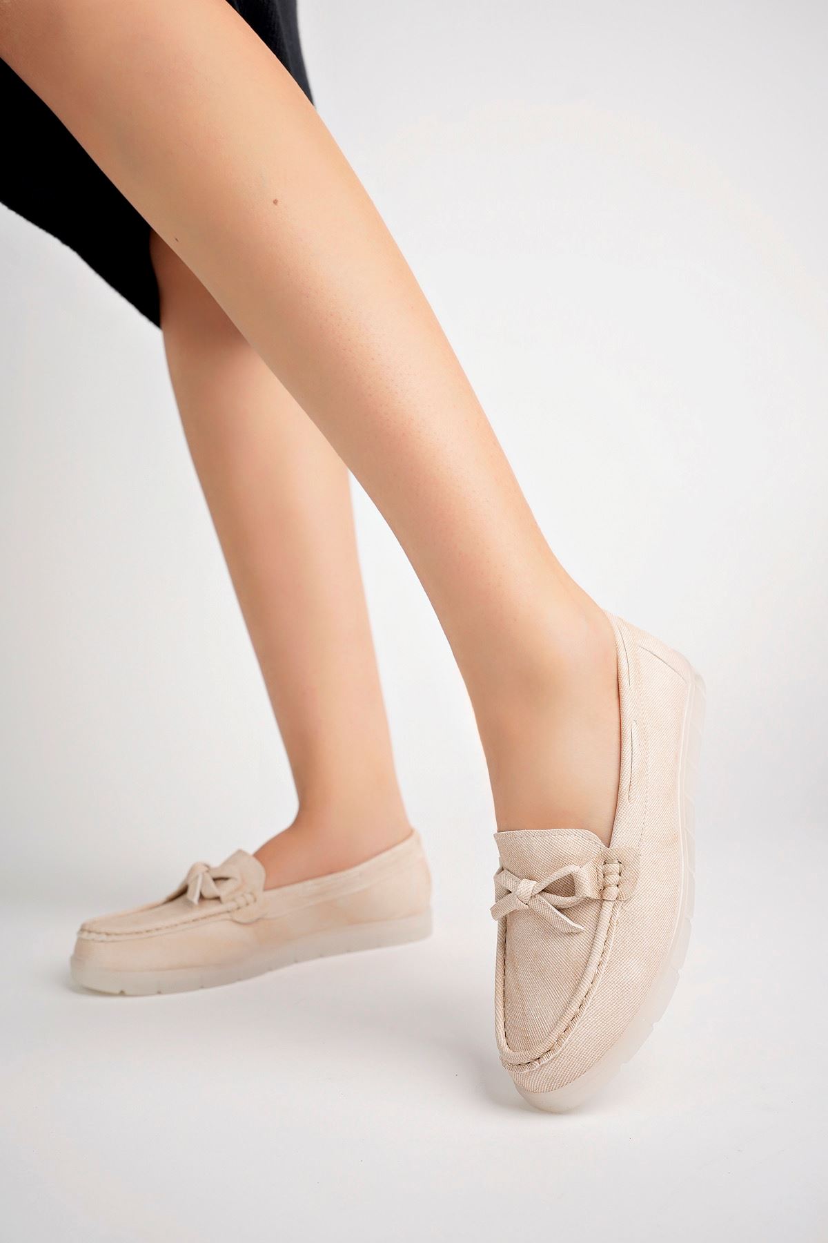 Freemax Kadın Rahat Slikon Taban Günlük Loafer Ayakkabı Ppl.211 Bej