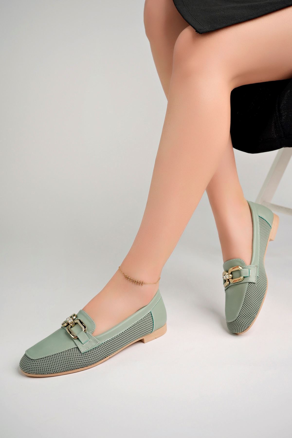 Freemax Kadın Yazlık Rahat Dokuma Babet Ayakkabı Freemax.051 Mint