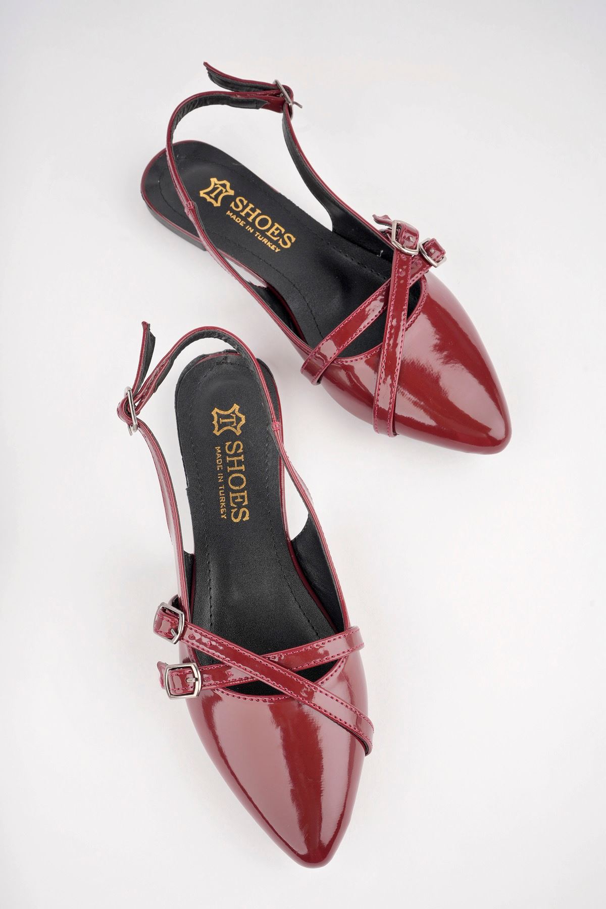 Freemax Kadın Yazlık Kemer Detaylı Babet Ayakkabı  Freemax.2024.054 BORDO