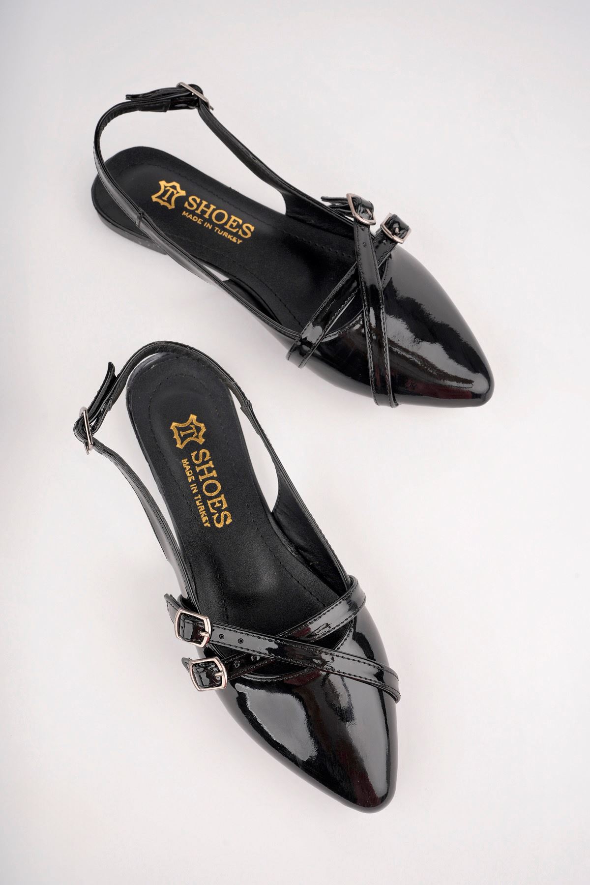 Freemax Kadın Yazlık Kemer Detaylı Babet Ayakkabı  Freemax.2024.054 Siyah