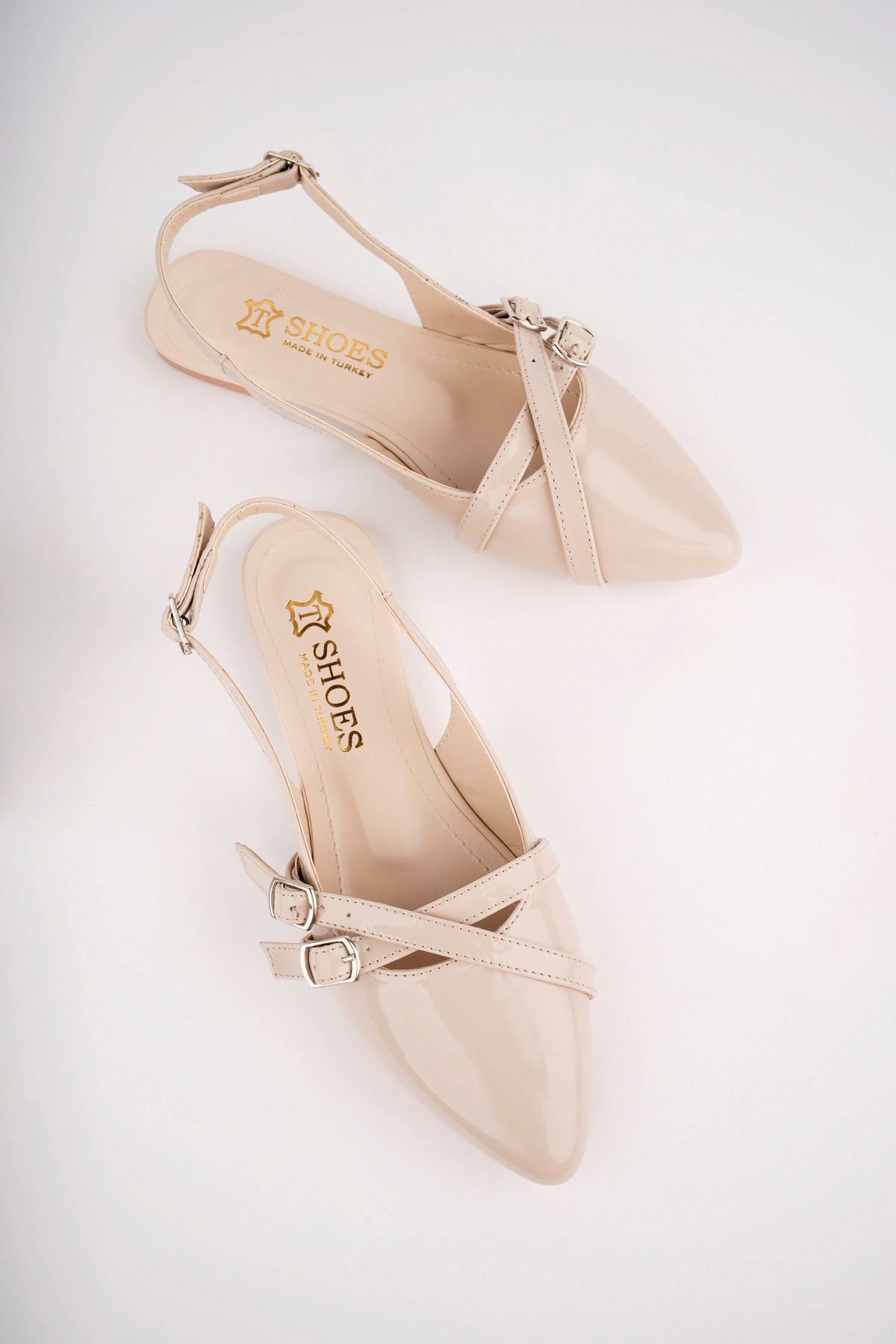 Freemax Kadın Yazlık Kemer Detaylı Babet Ayakkabı  Freemax.2024.054 Ten