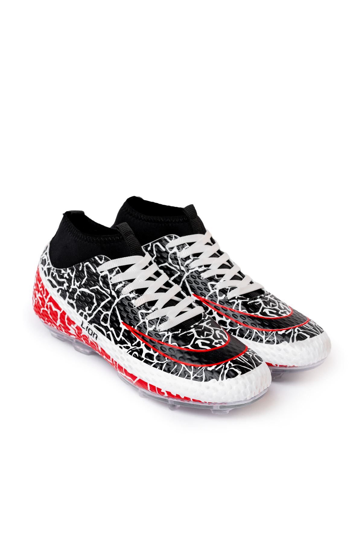 Freemax Unisex Çoraplı Krampon Futbol Ayakkabısı Freemax.1071 Beyaz Siyah