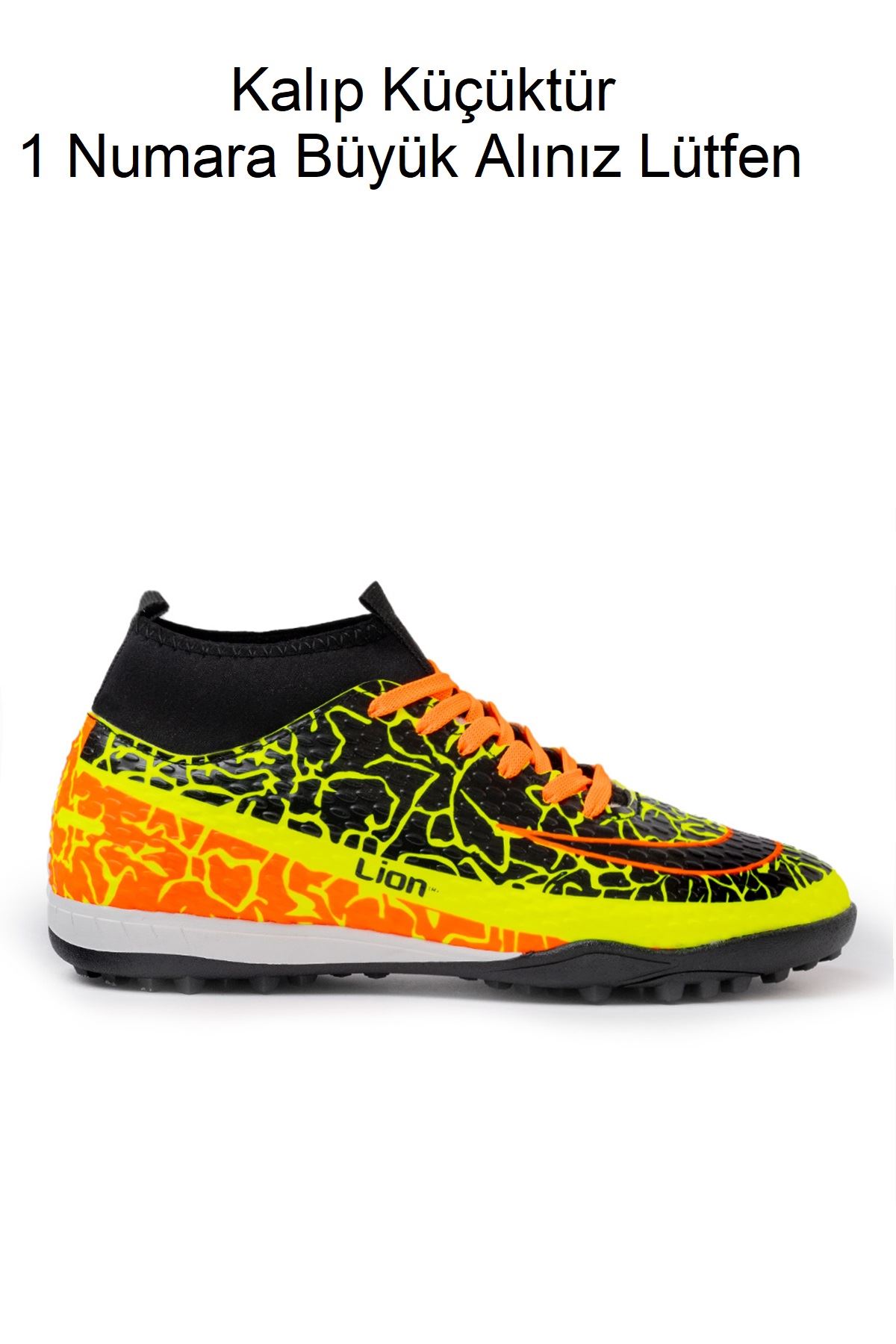 Freemax Garantili Çoraplı Çocuk Halı Saha Futbol Ayakkabısı Freemax.1071CCKHS Sarı Turuncu