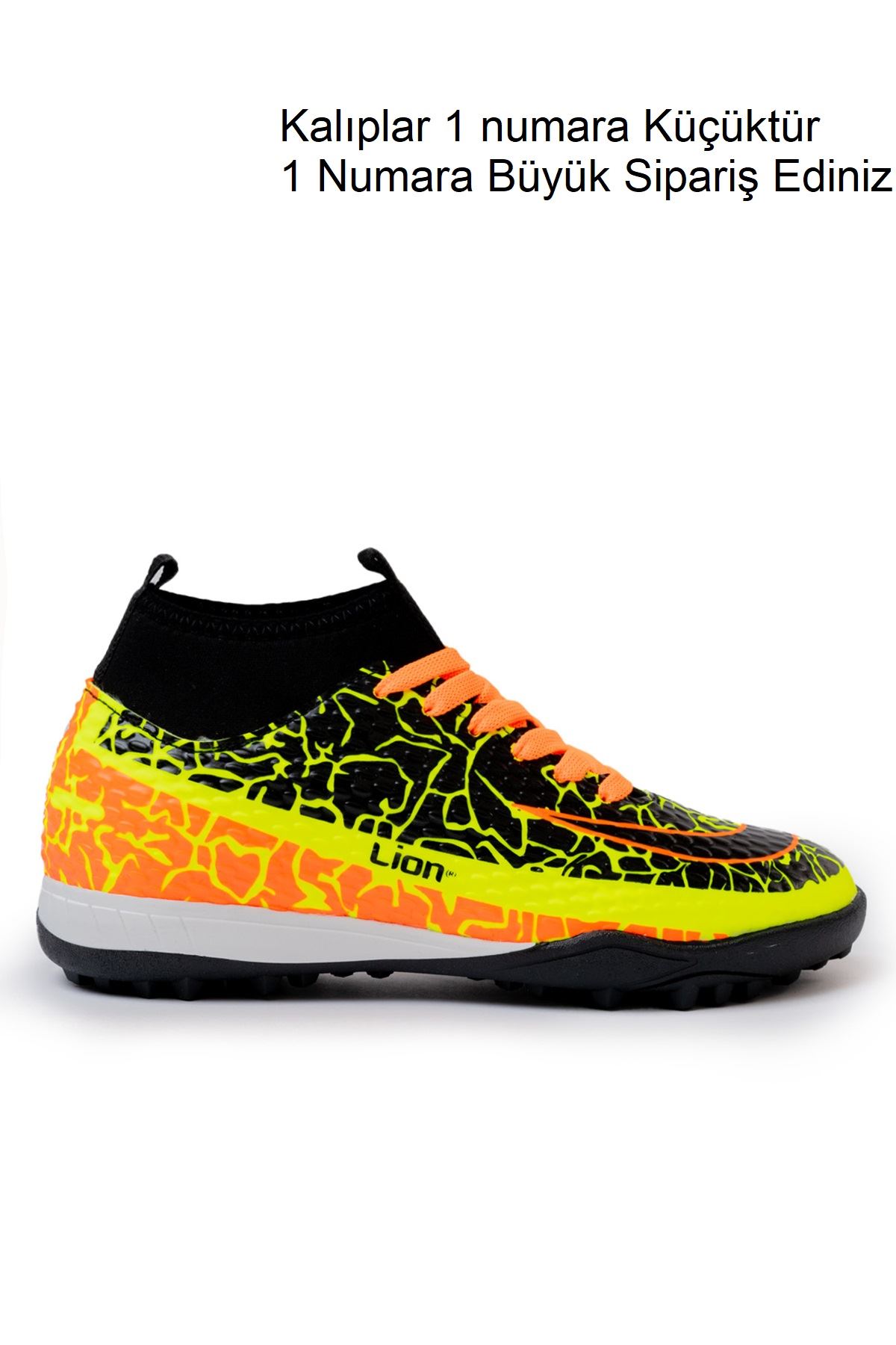 Freemax Unisex Çoraplı Halı saha Futbol Ayakkabısı Freemax.1072 Sarı Turuncu