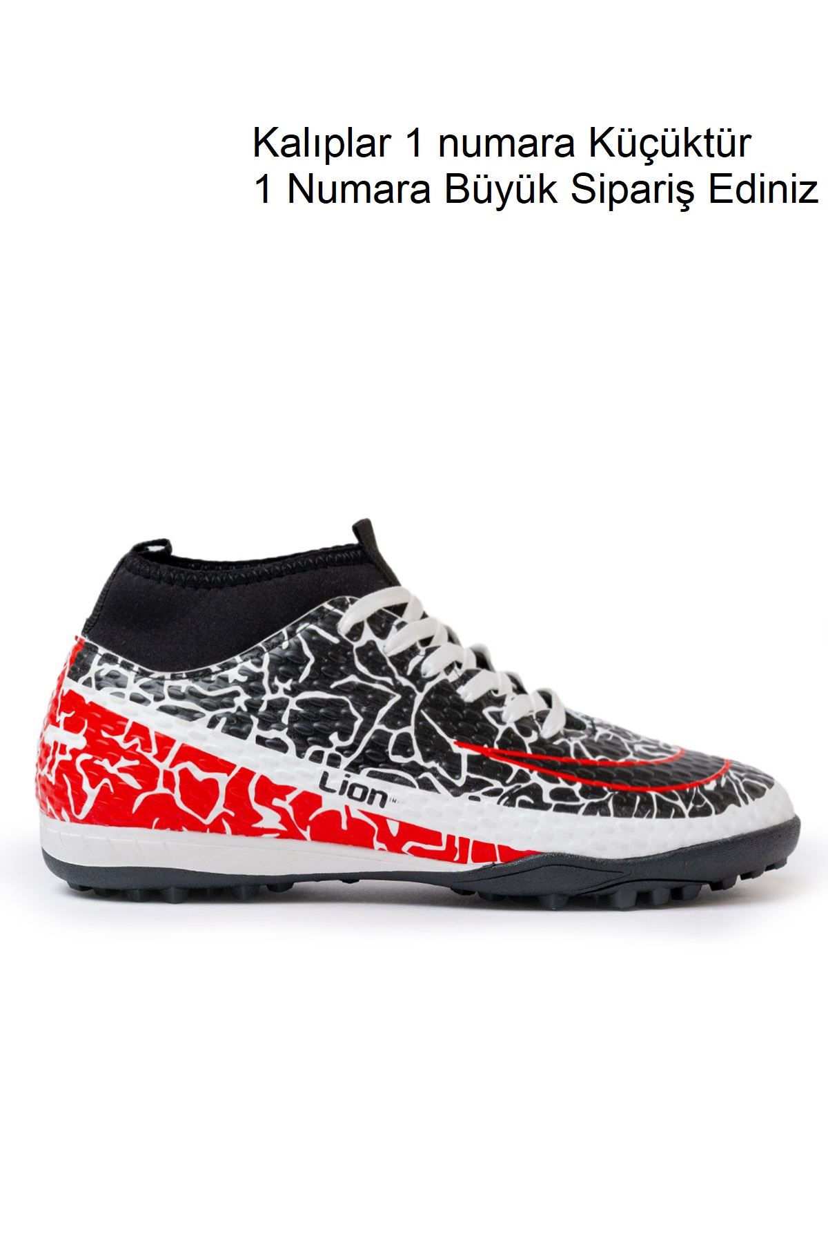 Freemax Unisex Çoraplı Halı saha Futbol Ayakkabısı Freemax.1072 Beyaz Siyah