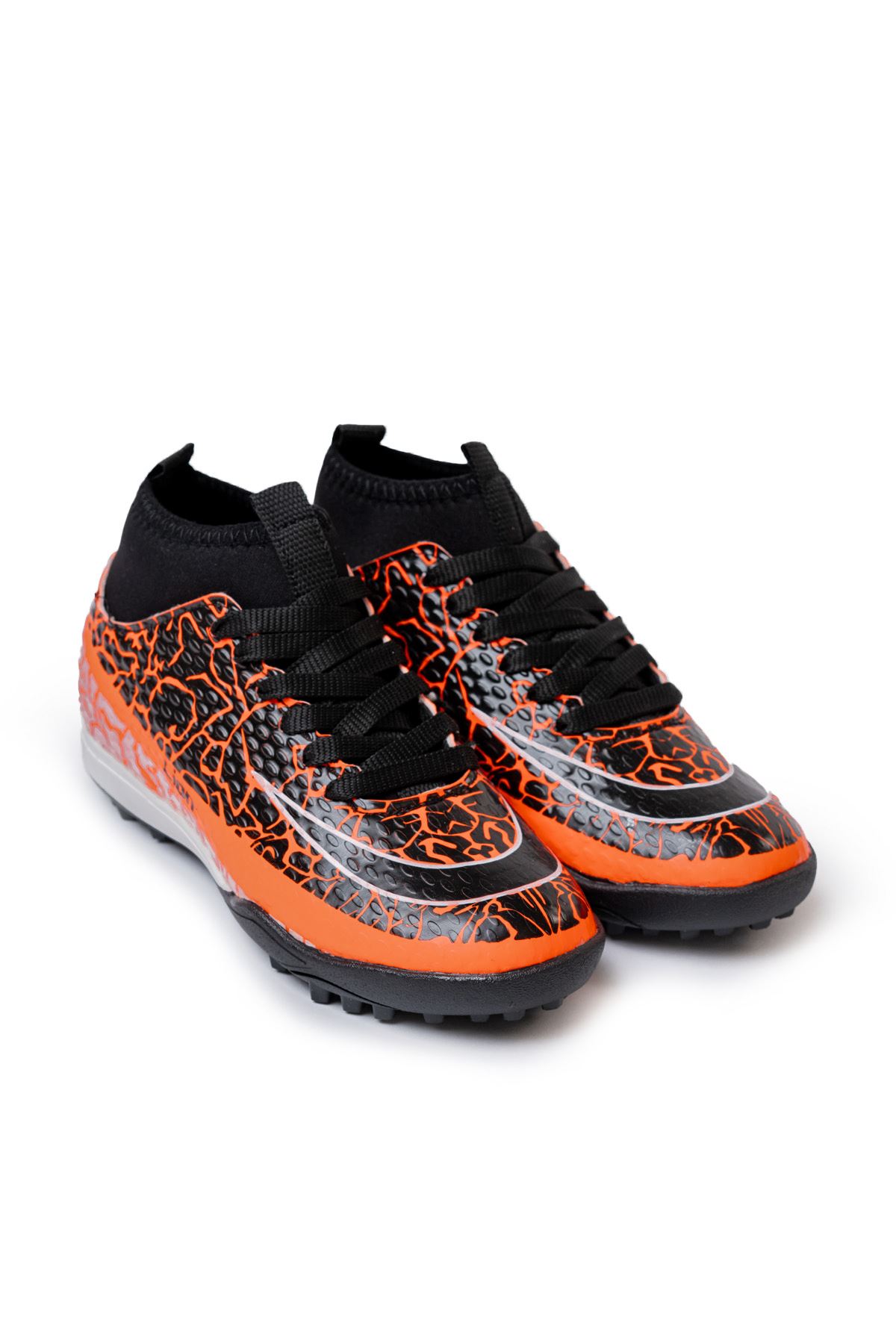 Freemax Unisex Çoraplı Halı saha Futbol Ayakkabısı Freemax.1072 Turuncu Siyah