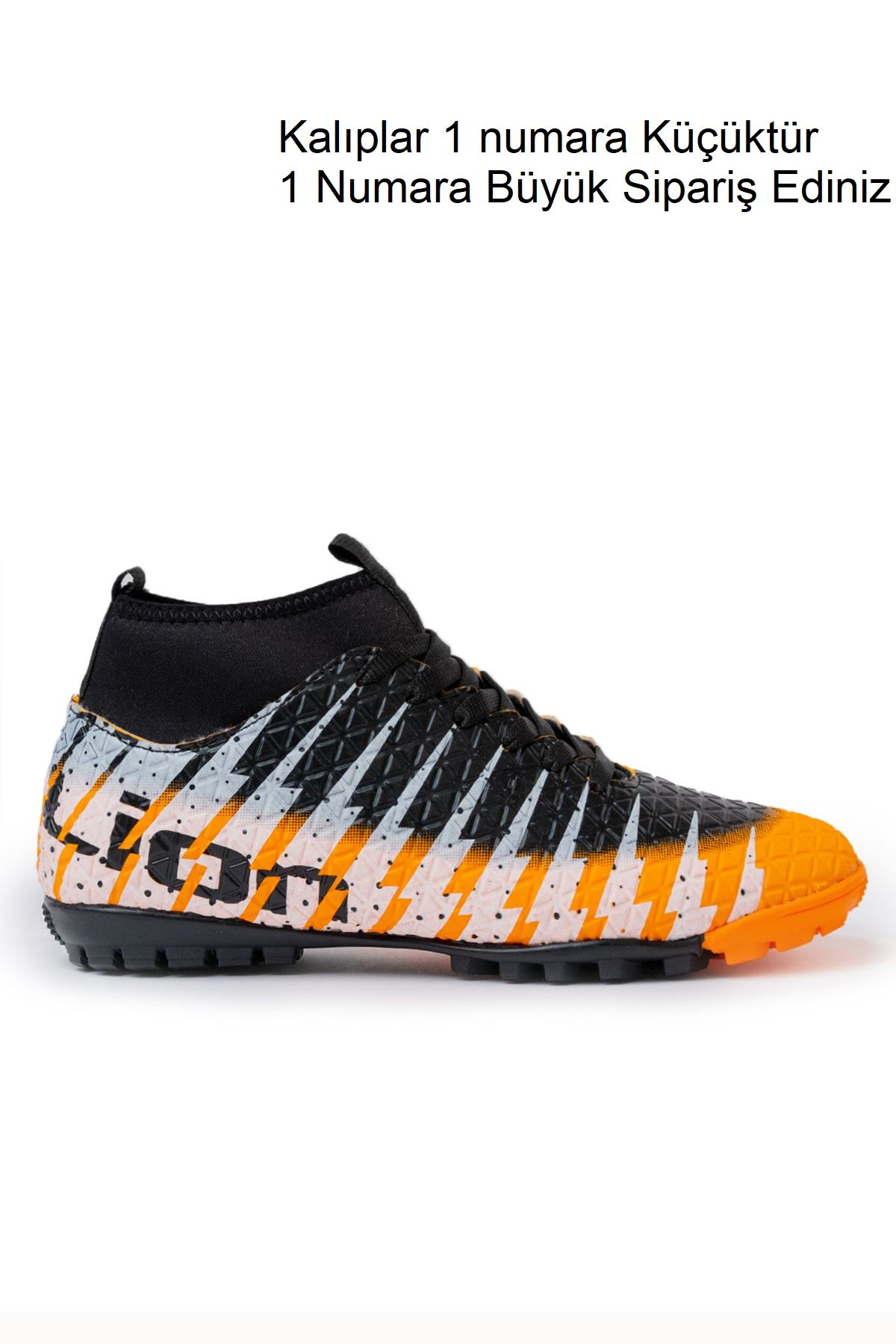 Freemax Unisex Çoraplı Halı saha Futbol Ayakkabısı Freemax.1452 Hardal Siyah