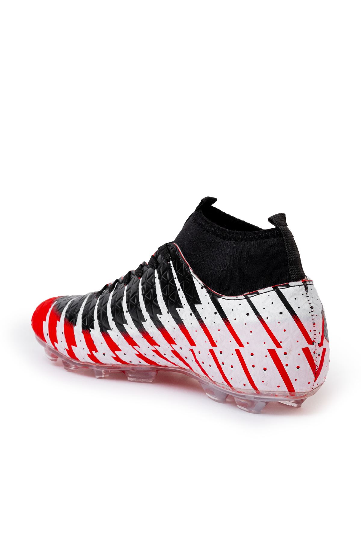 Freemax Unisex Çoraplı Krampon Futbol Ayakkabısı Kırmızı Siyah