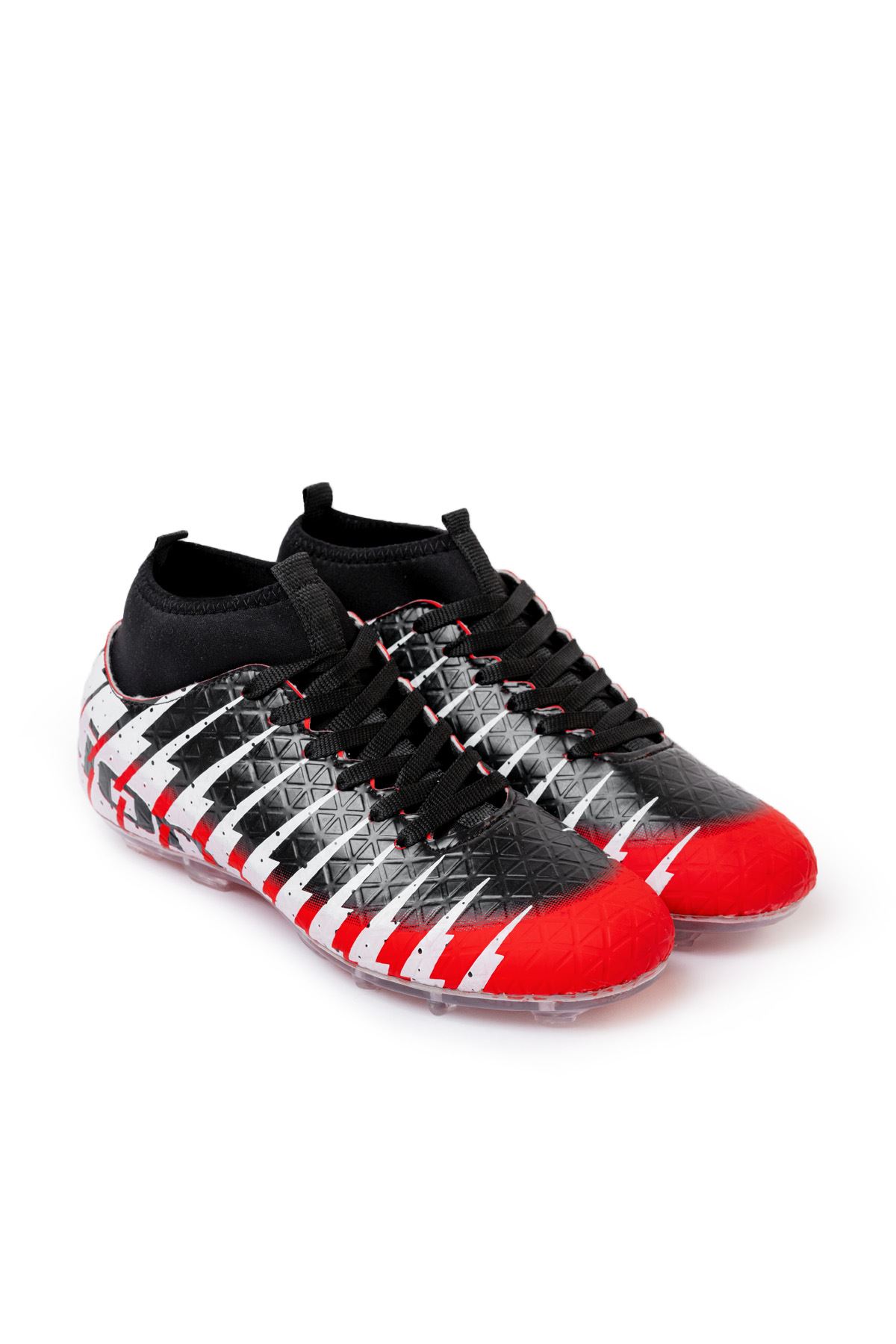 Freemax Unisex Çoraplı Krampon Futbol Ayakkabısı Kırmızı Siyah