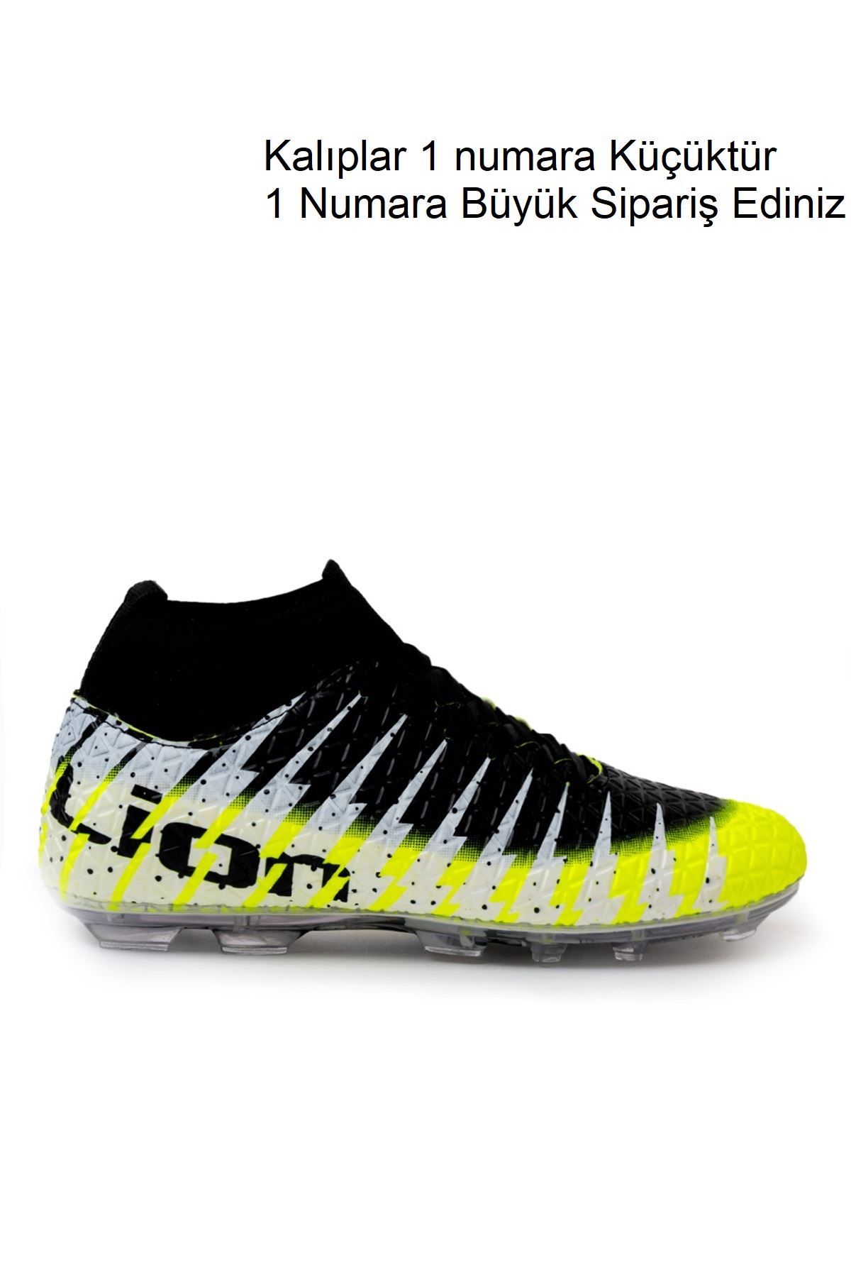 Freemax Unisex Çoraplı Krampon Futbol Ayakkabısı Sarı Siyah